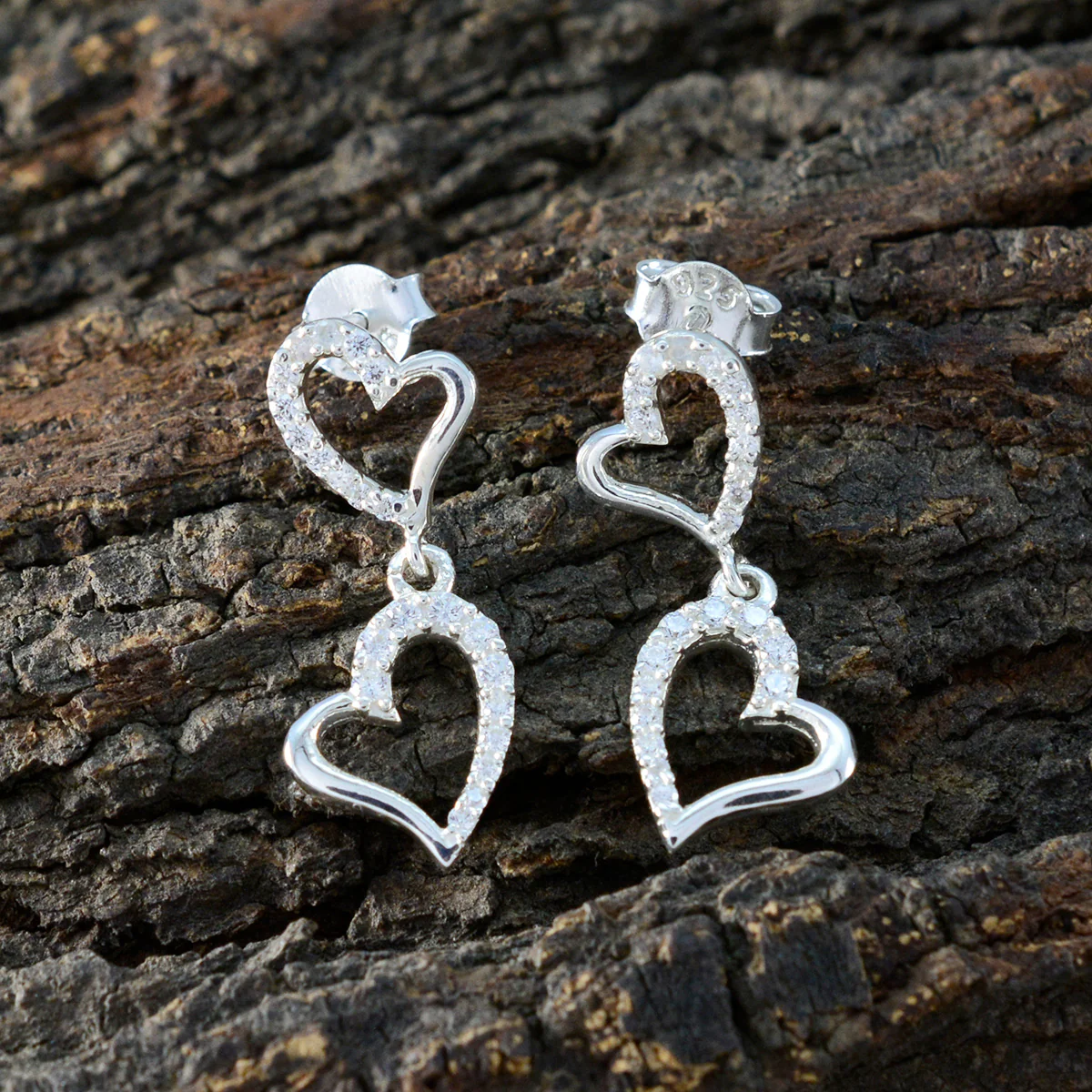 Cubic Zirconia Latin American Carolina multiple Stud White 925 Sterling Silver Earring - Image 3