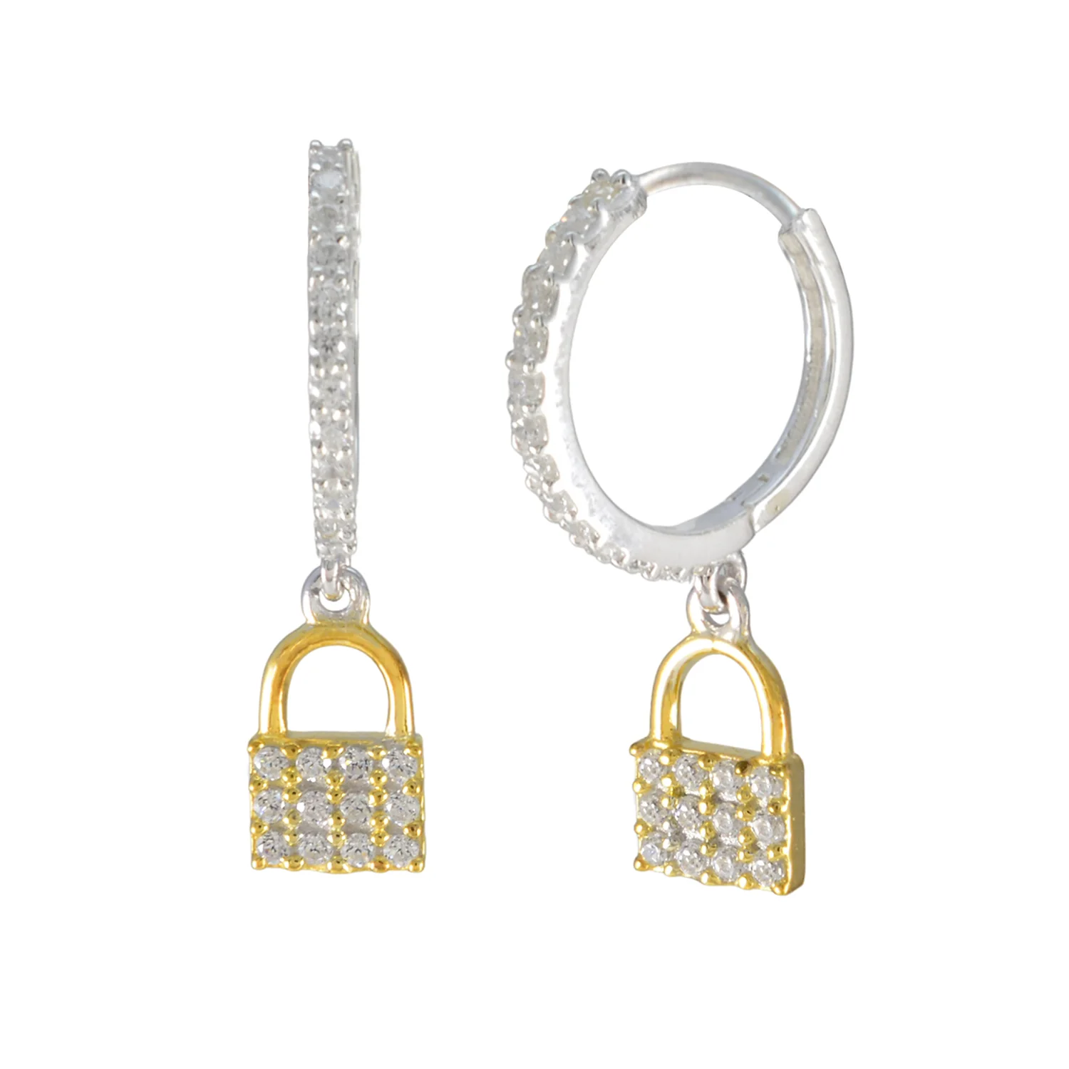 Cubic Zirconia Middle Eastern Bianca multiple Stud White Silver Earring