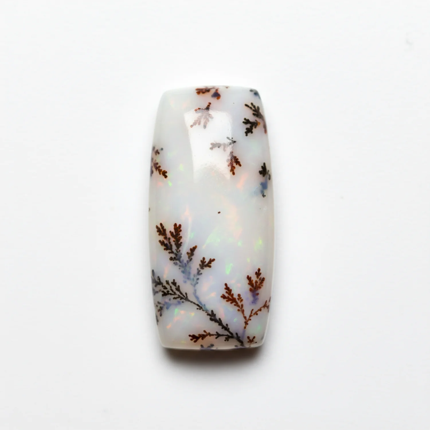 Dendrite Opal 1PC Medium 7x14 MM Baguette Cabochon White Genuine semi Precious Loose Gems - Image 2