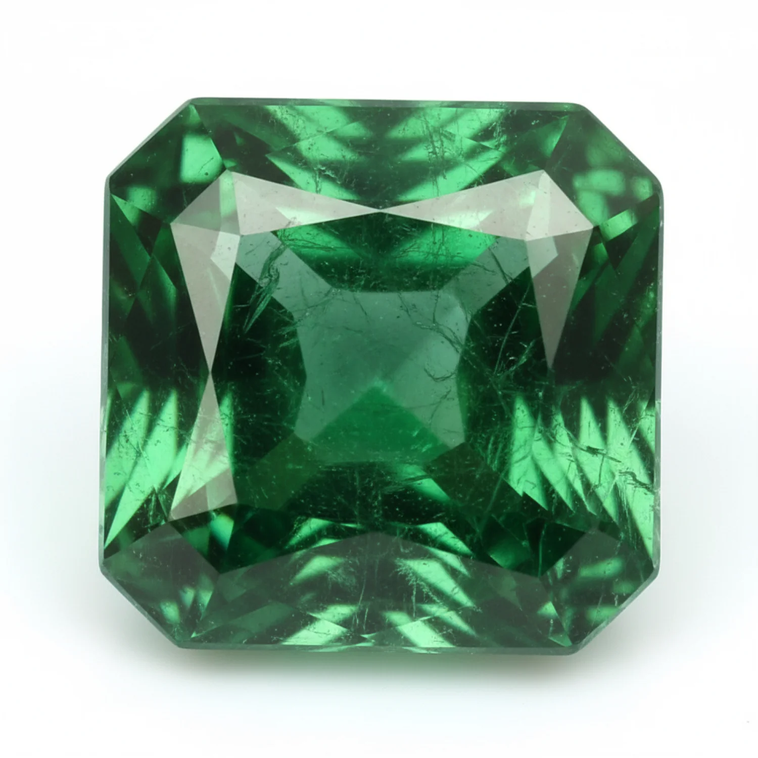 Emerald 1PC Chunky 14x14 MM Square Faceted Green Genuine Precious Loose Gemstones - Image 2