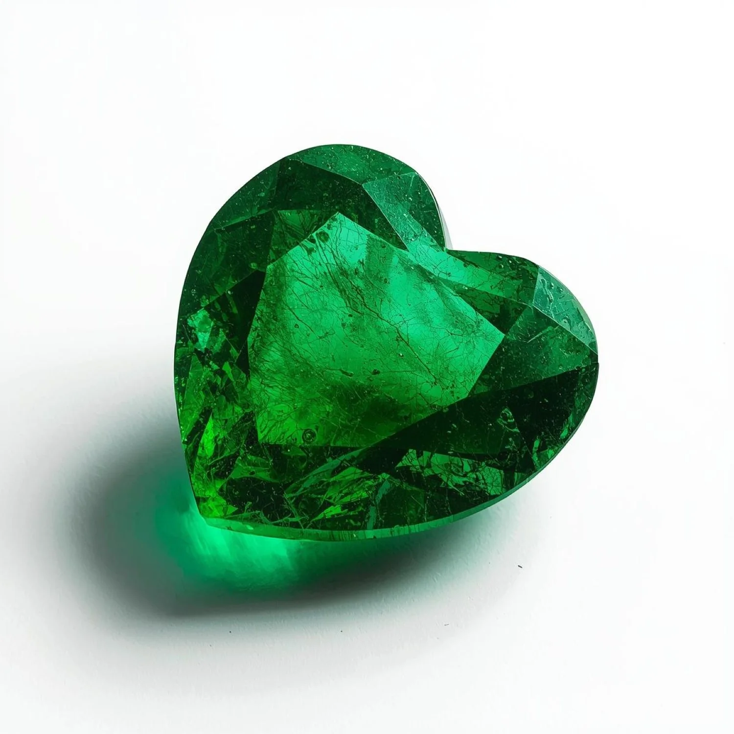 Emerald 1PC Chunky 15x15 MM Heart Faceted Green Superior Precious Gems - Image 2