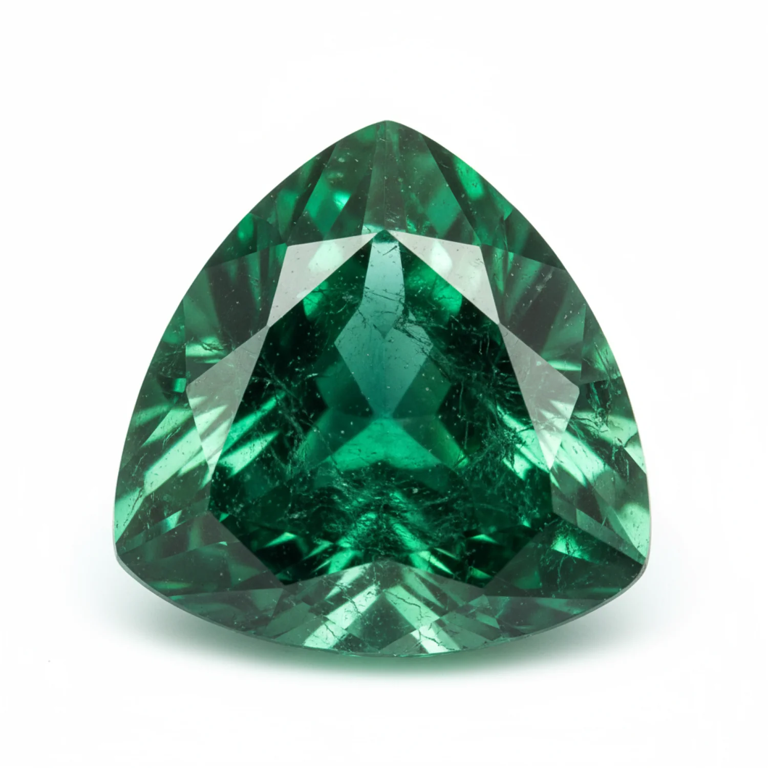 Emerald 1PC Chunky 16x16 MM Triangle Faceted Green Pure Precious Loose Gems - Image 2