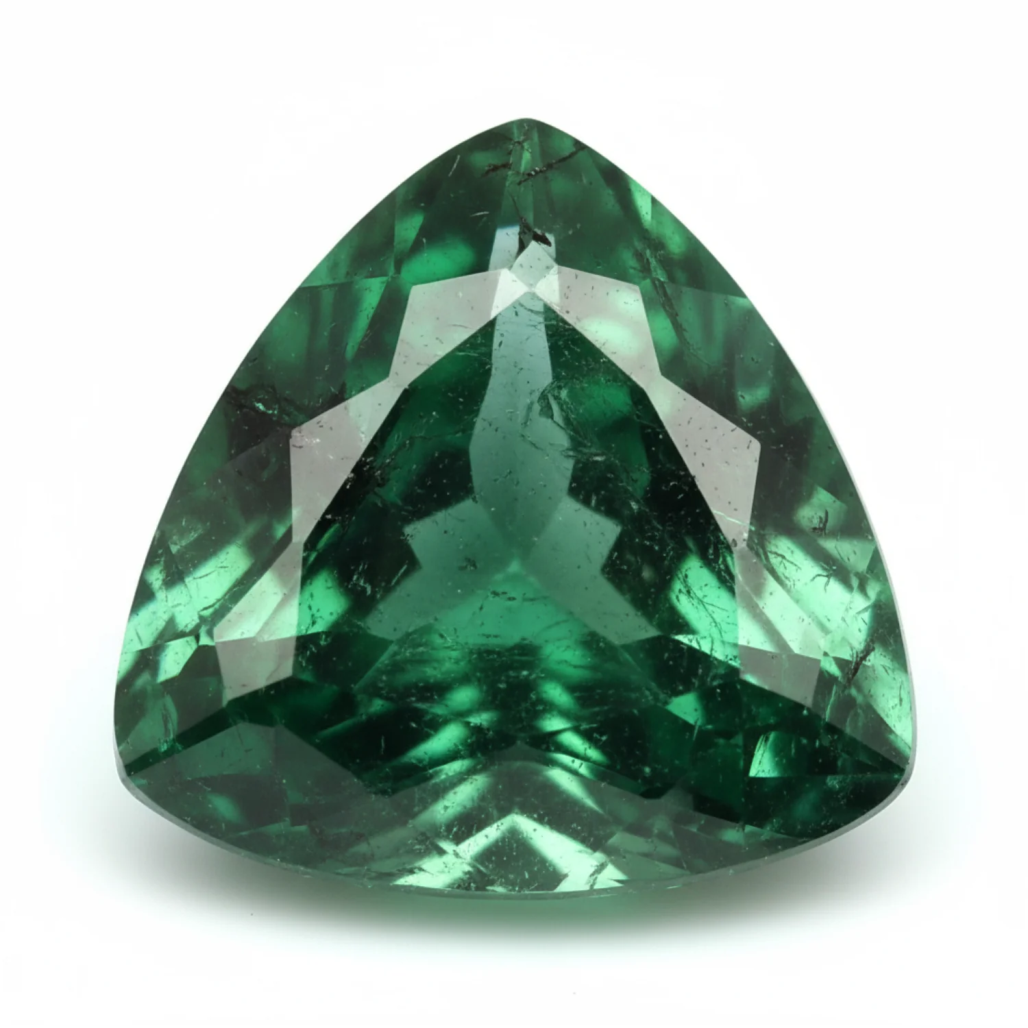 Emerald 1PC Large 11x11 MM Triangle Faceted Green Fine Precious Gems - Image 2