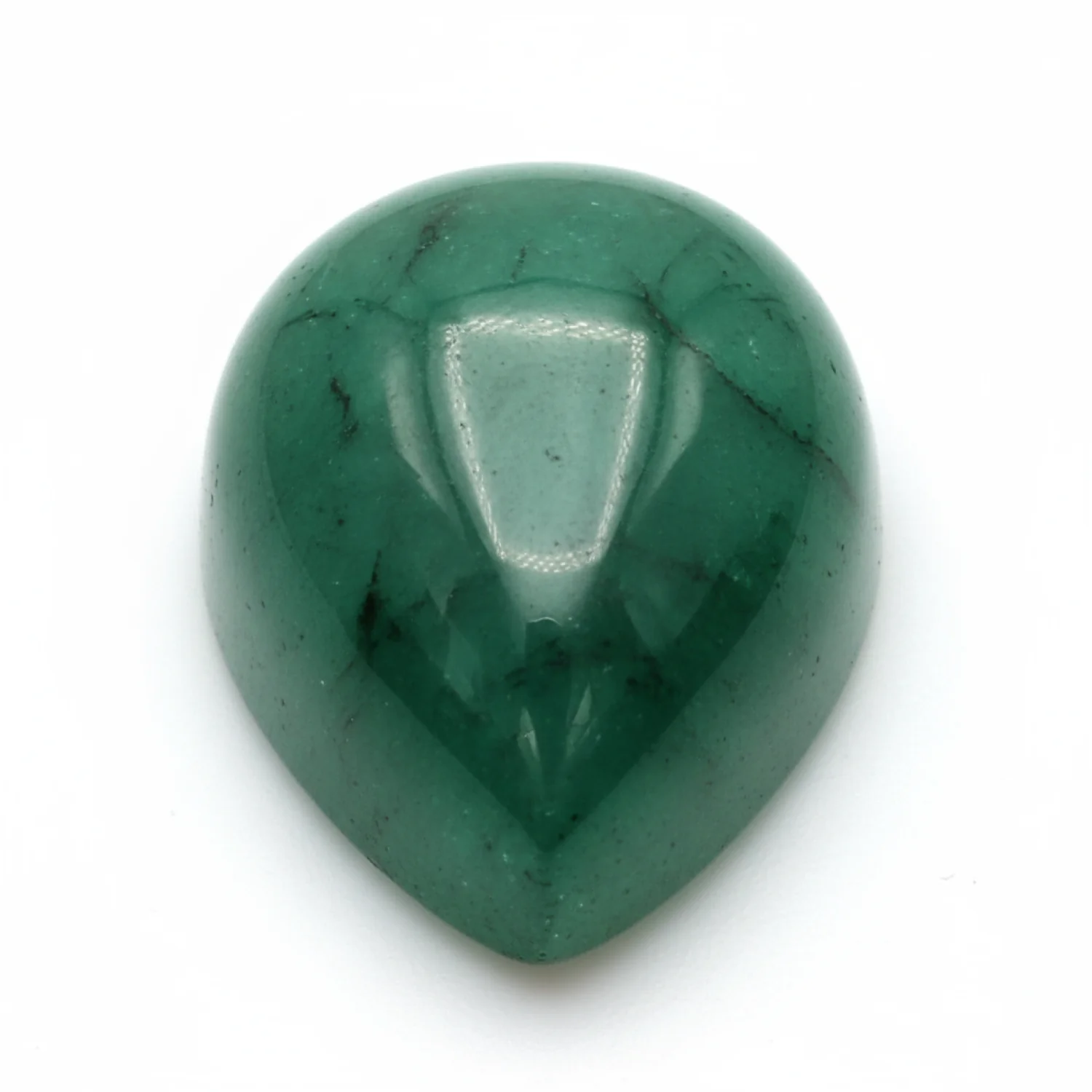 Emerald 1PC Medium 8x10 MM Pear Cabochon Green Shine Precious Loose Gems - Image 2