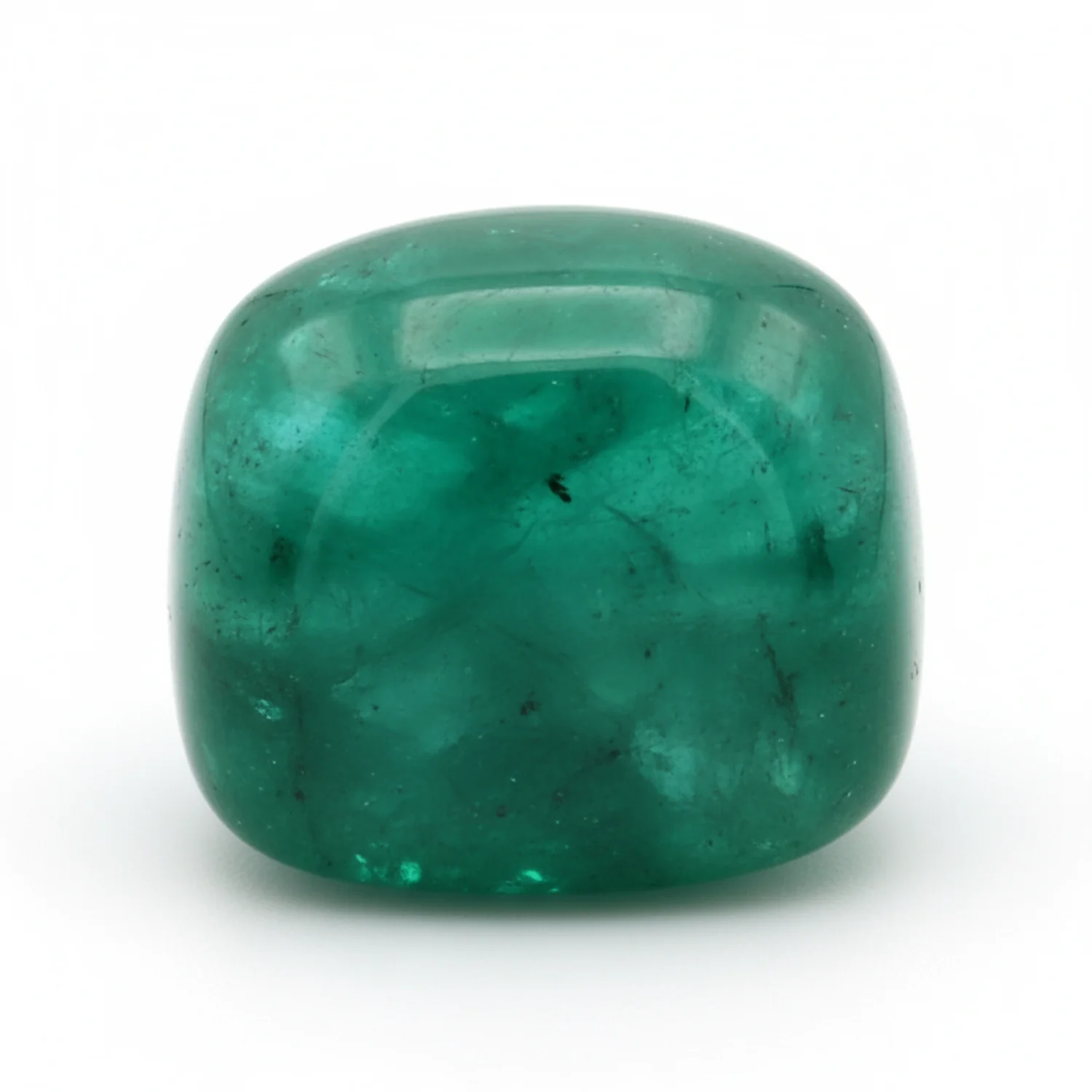 Emerald 1PC Small 7x7 MM Cushion Cabochon Green Shine Precious Loose Gemstones - Image 2
