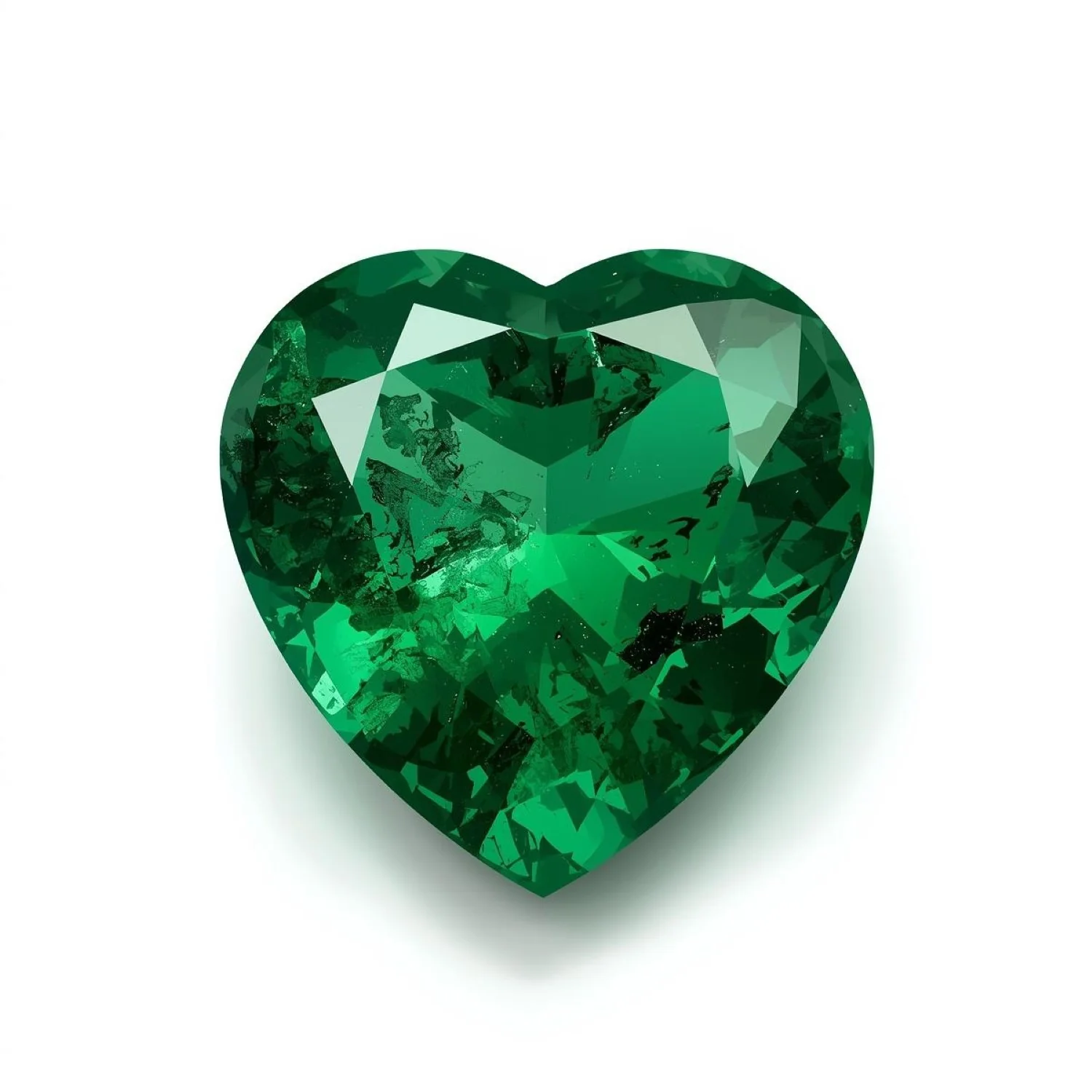 Emerald 1PC Small 7x7 MM Heart Faceted Green Splendid Precious Gems - Image 2
