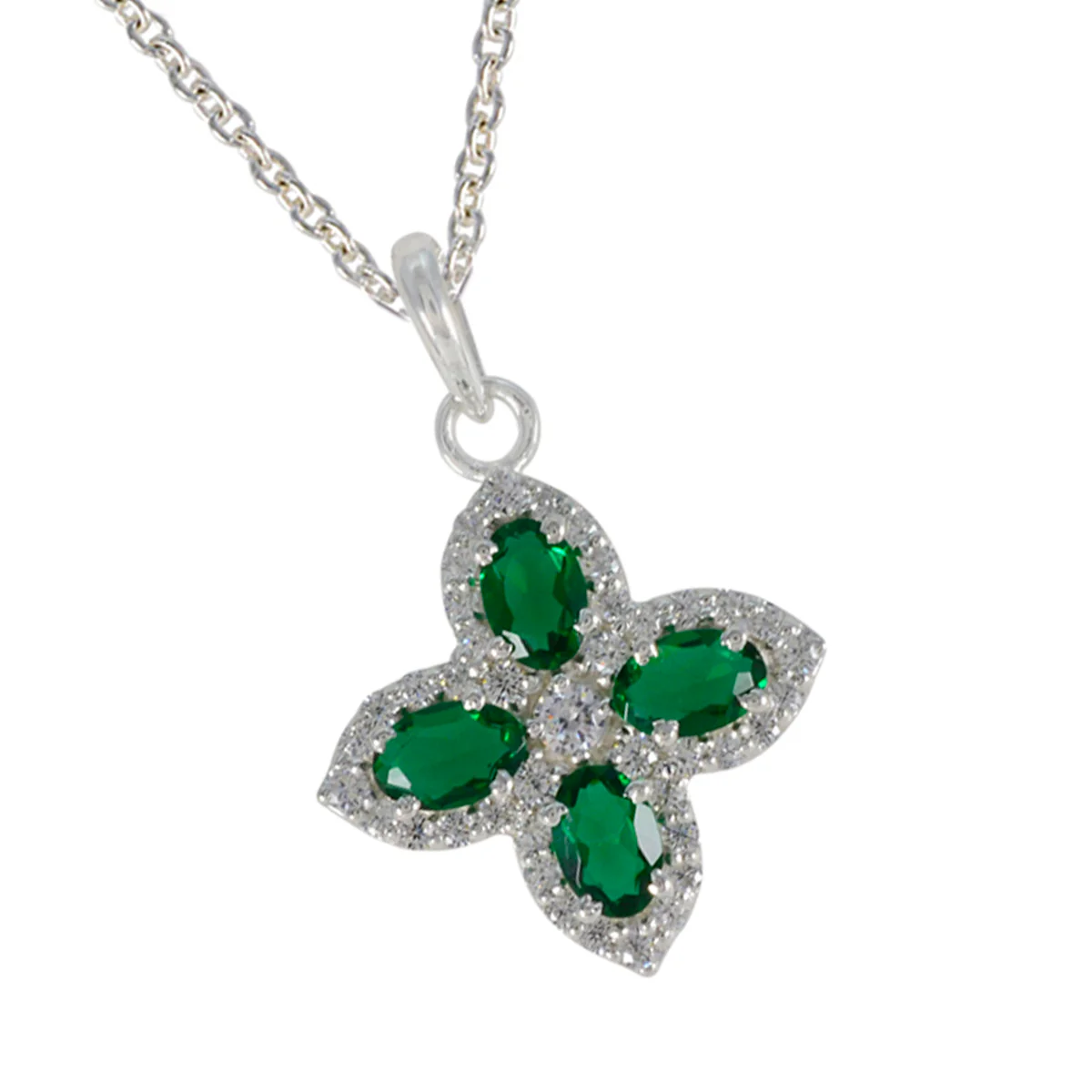 Emerald CZ Classic African 925 Silver multiple Tereza Luxurious Green Pendant Jewelry - Image 2