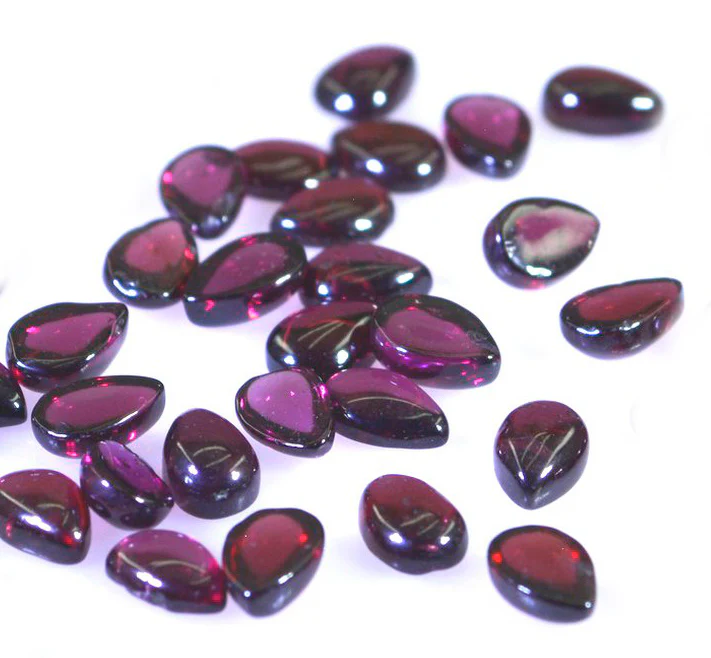 Garnet 1PC Small 6x8 MM Pear Cabochon Red Genuine semi Precious Precious Gemstone - Image 2