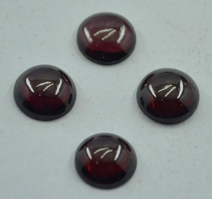 Garnet 1PC Small 7x7 MM Round Cabochon Red Sparkling semi Precious Semi Precious Gemstone - Image 3