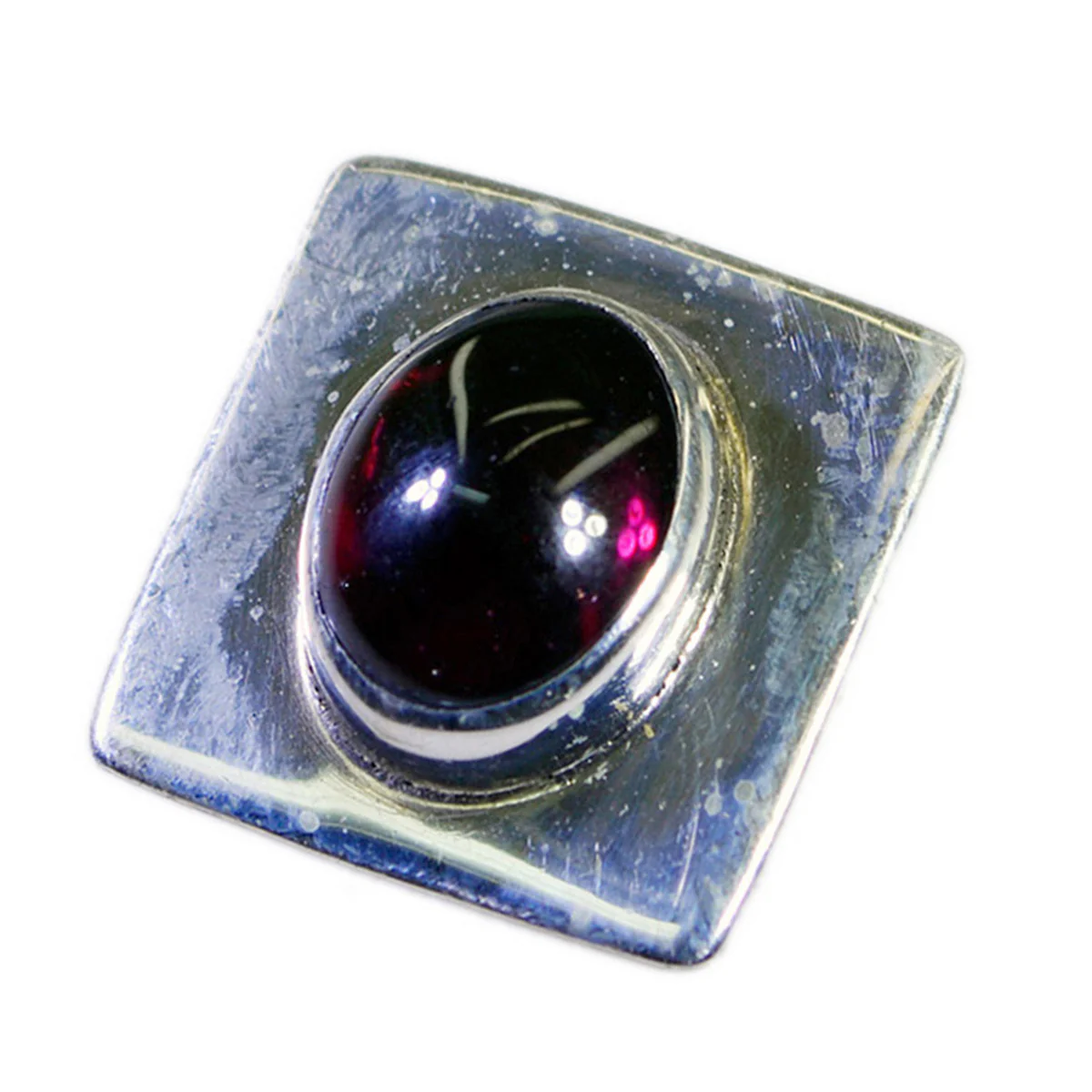 Garnet Dainty French Sterling Silver Solitaire Alejandra Bubble Red Pendant Jewellery - Image 3