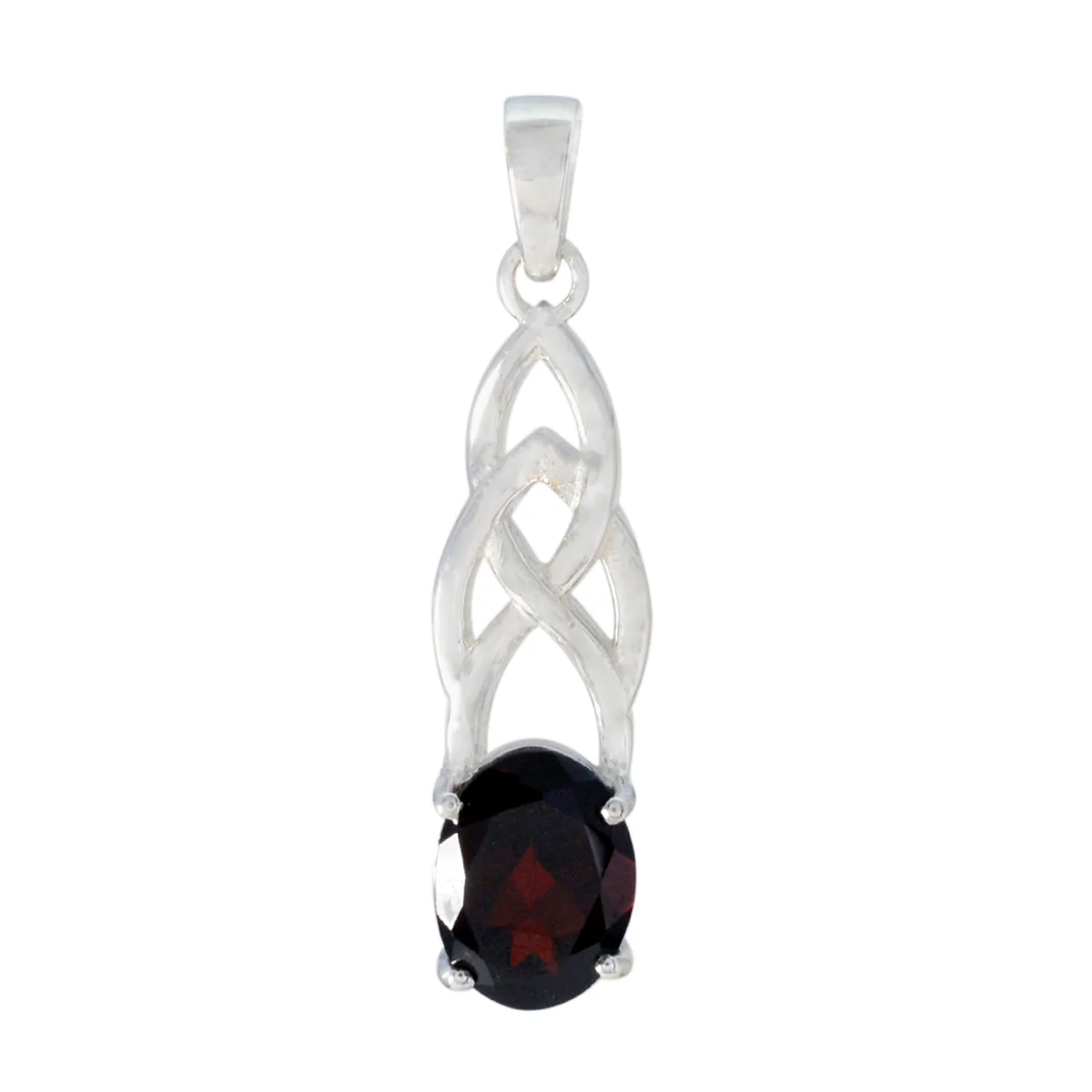 Garnet Dainty German 925 Silver Solitaire Sara Claddagh Red Pendant Jewelry