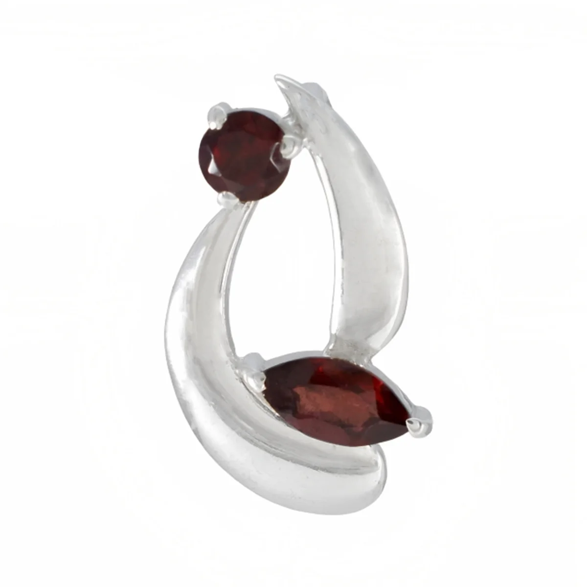 Garnet Delicate Turkish 925 Silver Toi et Moi Pauline Contemporary Red Pendant Jewelry - Image 2