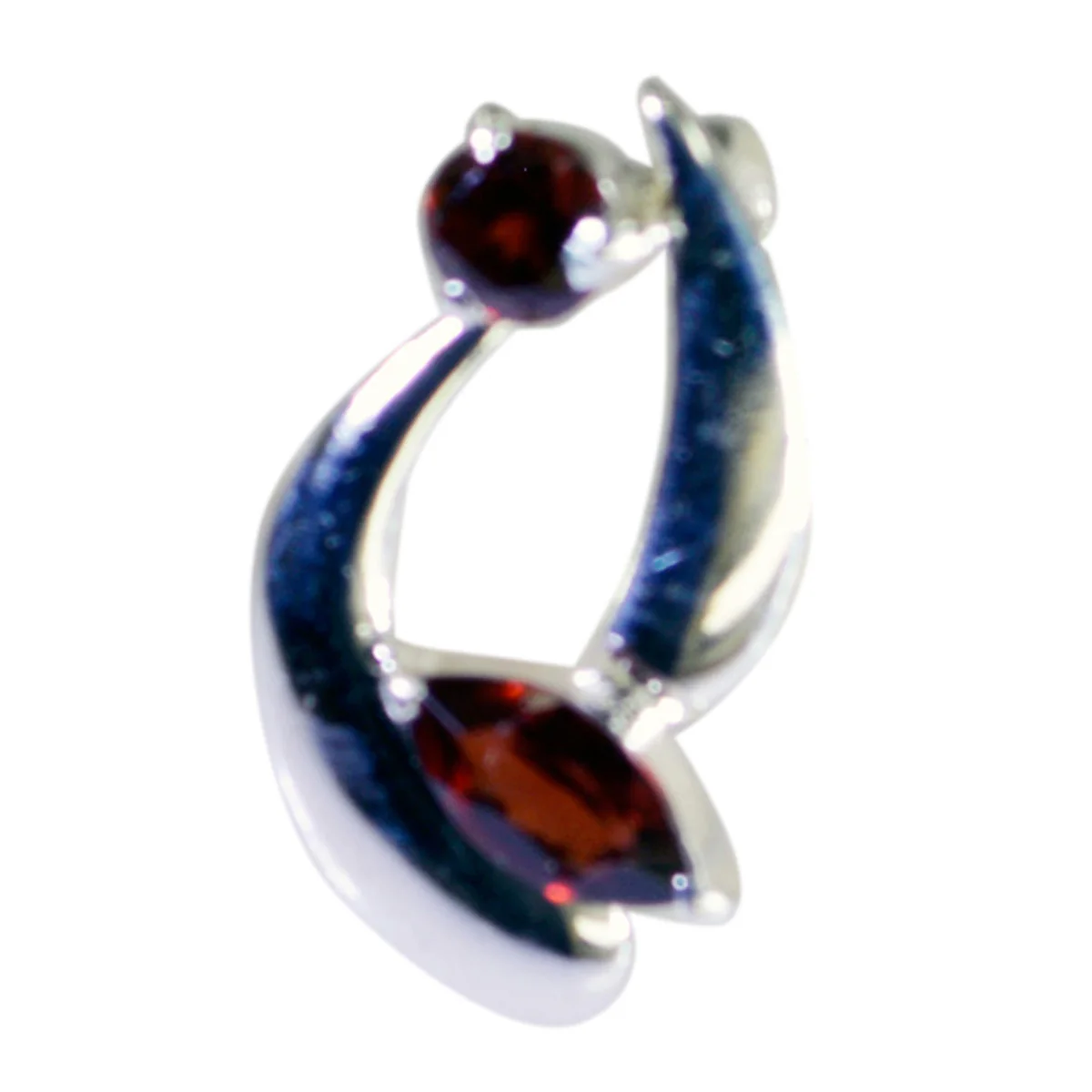 Garnet Delicate Turkish 925 Silver Toi et Moi Pauline Contemporary Red Pendant Jewelry - Image 3