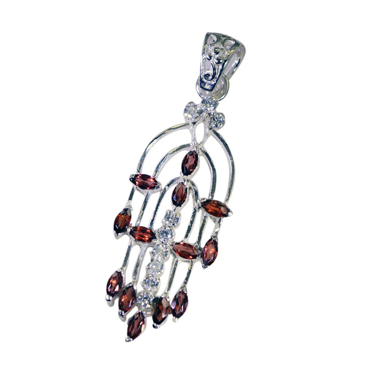 Garnet Essential Australian 925 Silver multiple Sofia Eternity Red Pendant Jewelry - Image 2