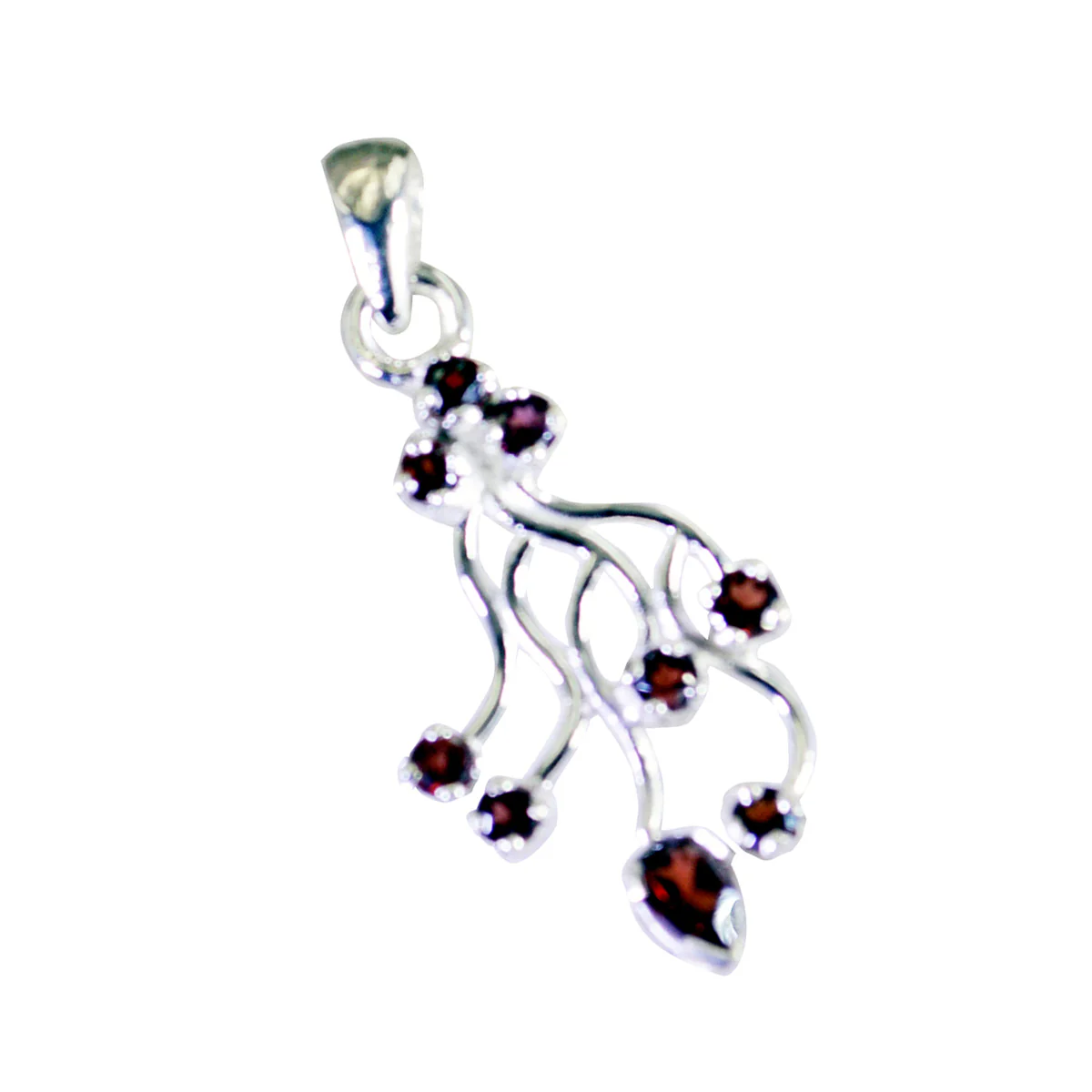 Garnet Essential Latin American Sterling Silver multiple Rebeca Graceful Red Pendant Jewellery - Image 2