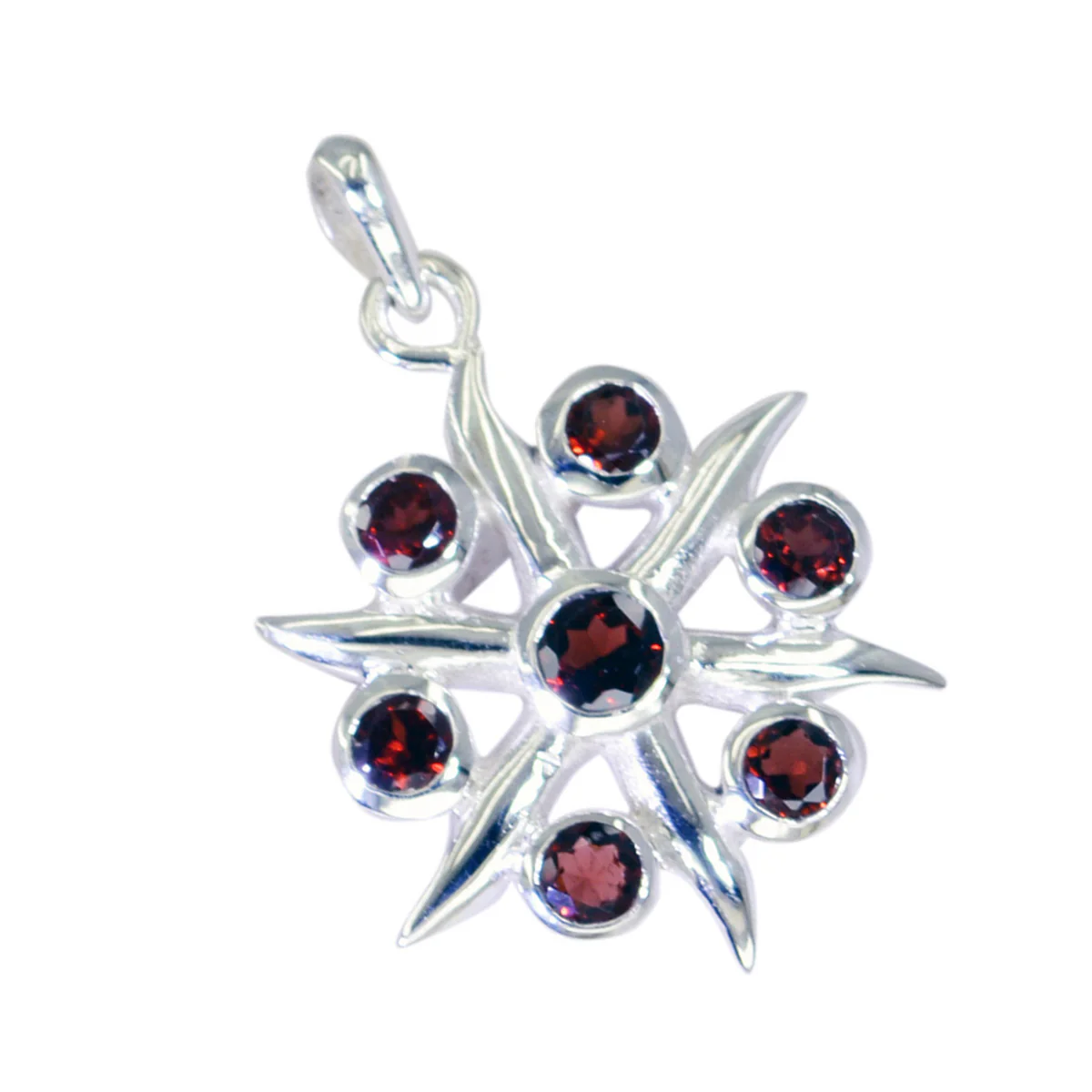 Garnet Essential Moroccan Sterling Silver multiple Mathilde Bubble Red Pendant Jewellery - Image 2