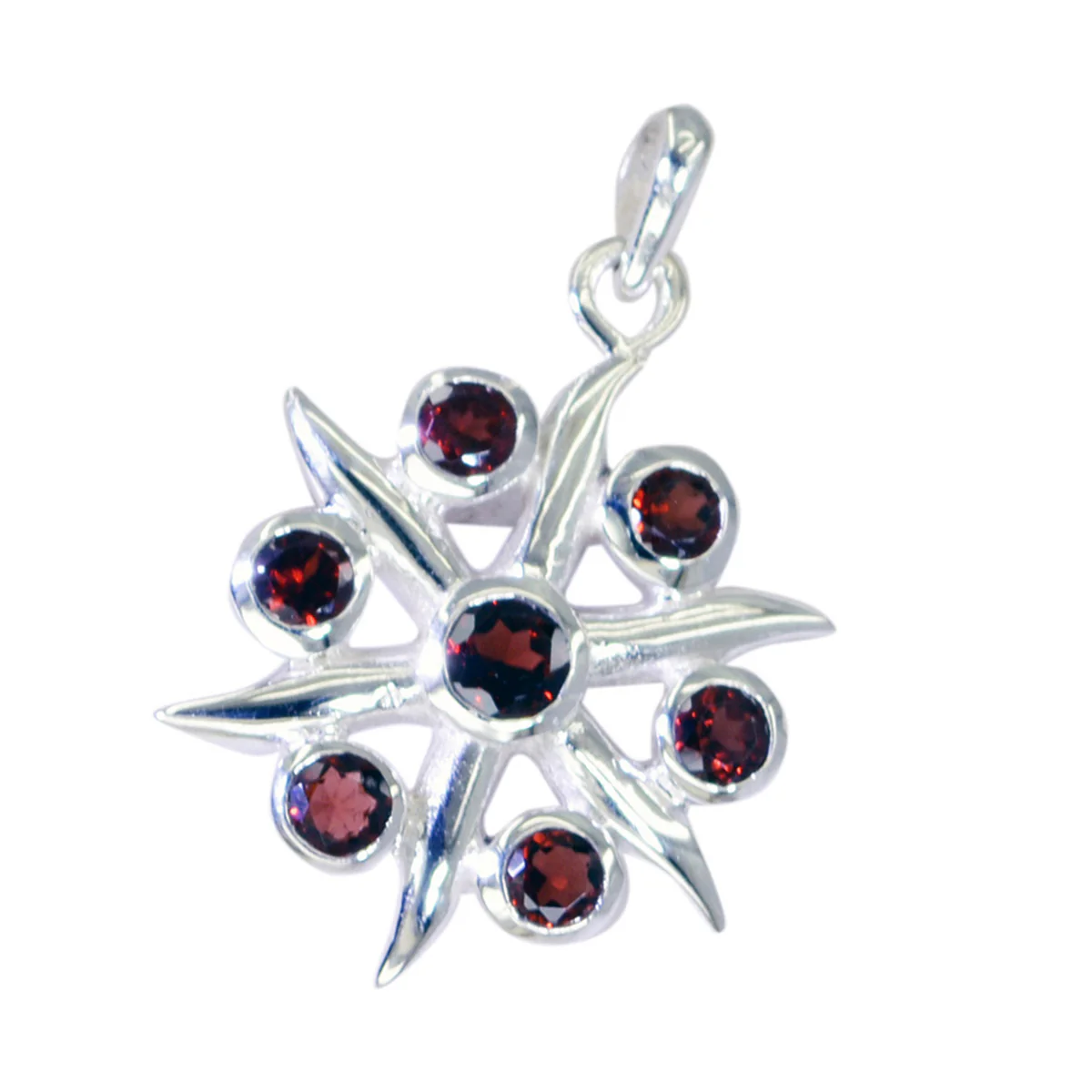 Garnet Essential Moroccan Sterling Silver multiple Mathilde Bubble Red Pendant Jewellery - Image 3