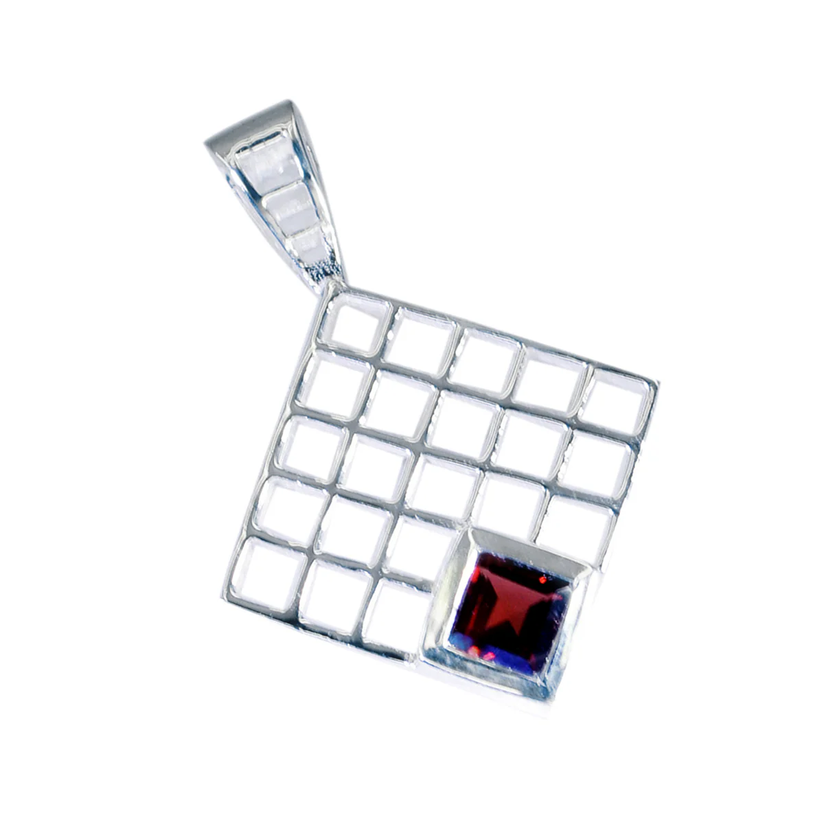 Garnet Eye-catching Italian 925 Silver Solitaire Ivy Filigree Red Pendant Jewelry - Image 2