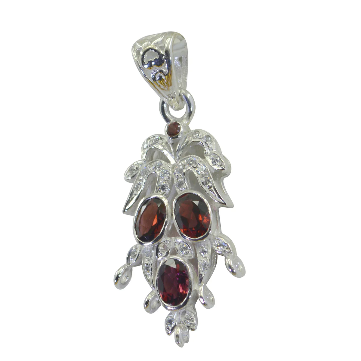 Garnet Eye-catching Middle Eastern 925 Silver multiple Audrey Eternity Red Pendant Jewelry - Image 2