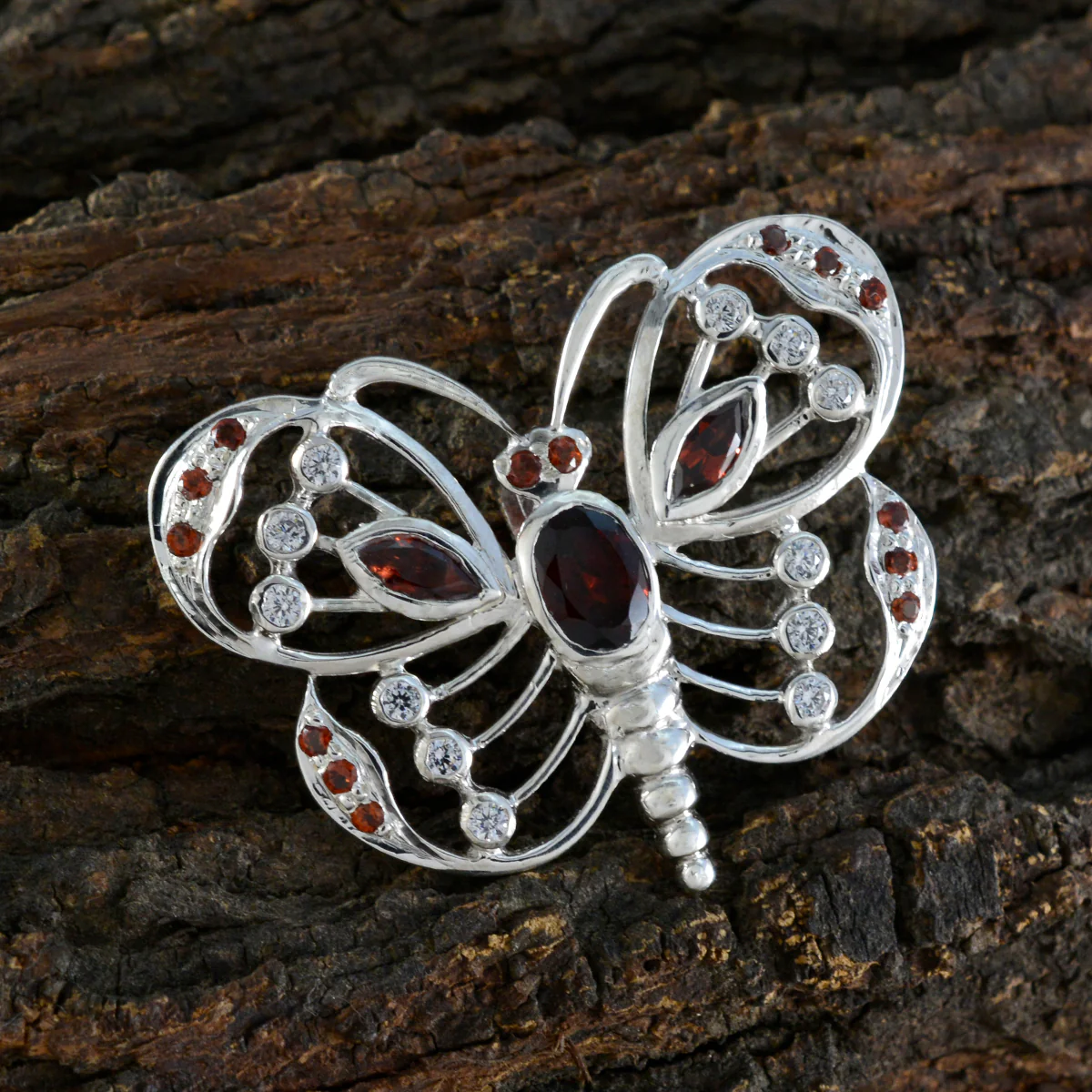 Garnet Featherlight African Sterling Silver multiple Ivana Love Red Pendant Jewellery - Image 4
