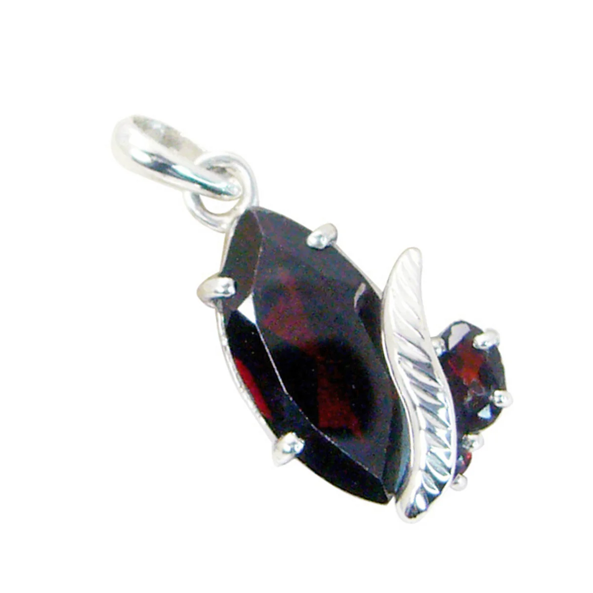 Garnet Featherlight American Silver Toi et Moi Isabella Romantic Red Pendant Jewelry - Image 2