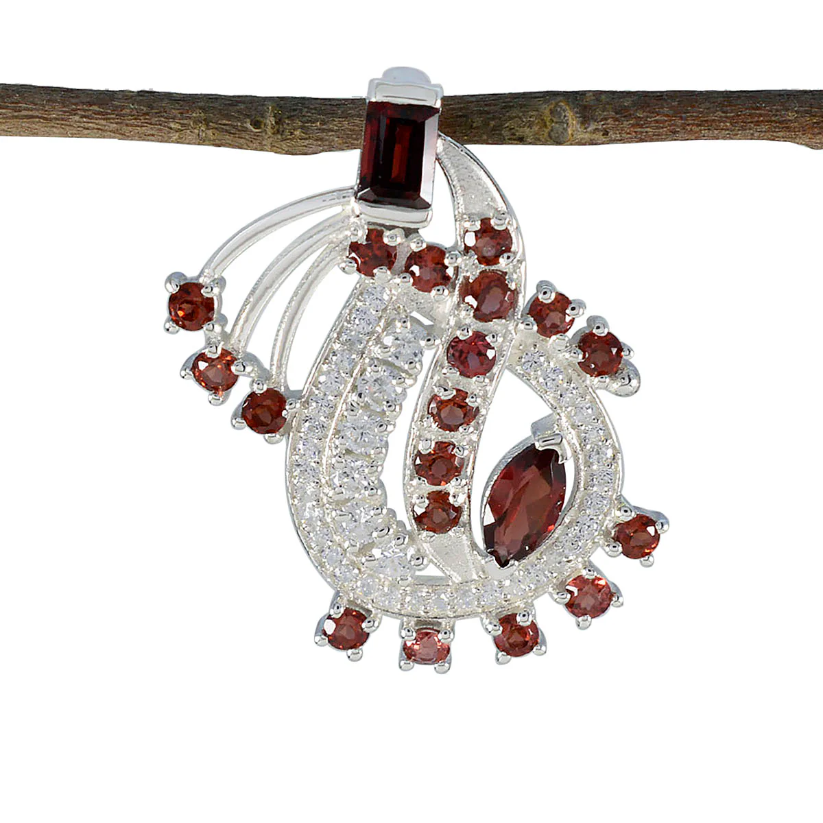Garnet Featherlight Australian 92.5 Silver multiple Camilla Love Red Pendant Jewellery
