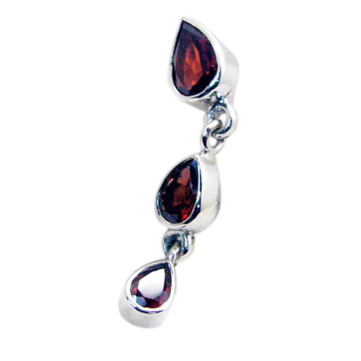 Garnet Featherlight Egyptian 925 Silver Toi et Moi Inès propsel Red Pendant Jewelry - Image 3