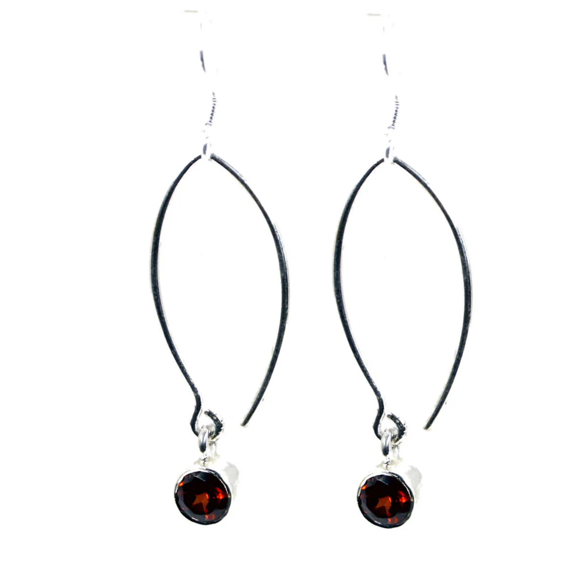 Garnet French Julia multiple Dangle Red Silver Earring - Image 3