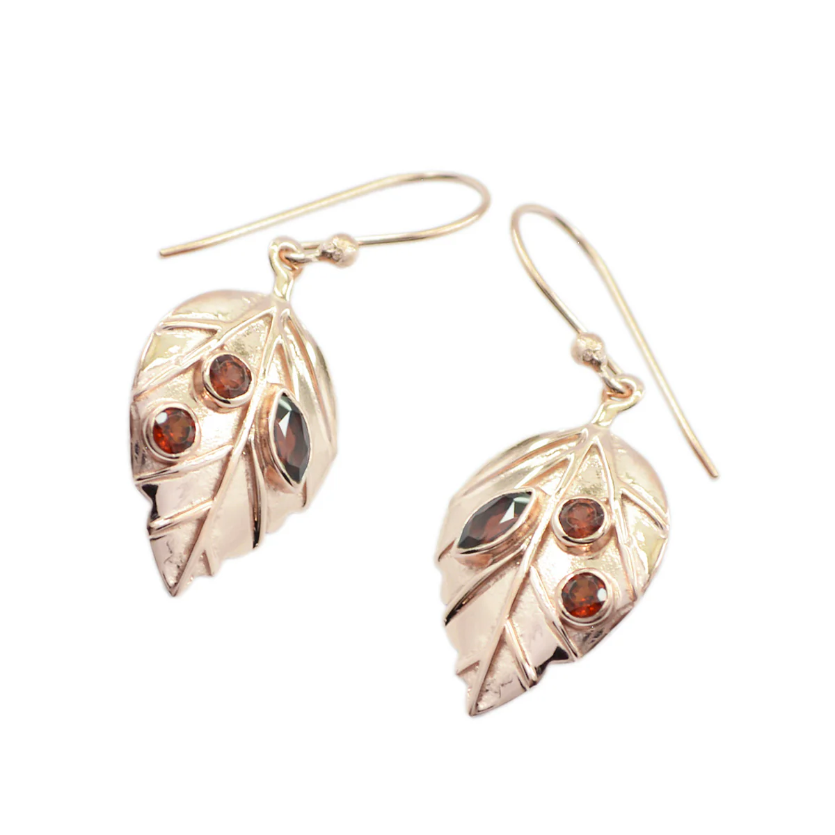 Garnet Korean Isabel multiple Dangle Red Silver Earring - Image 2