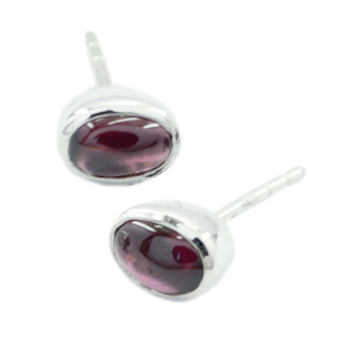Garnet Mexican Bella Solitaire Stud Red 925 Silver Earring