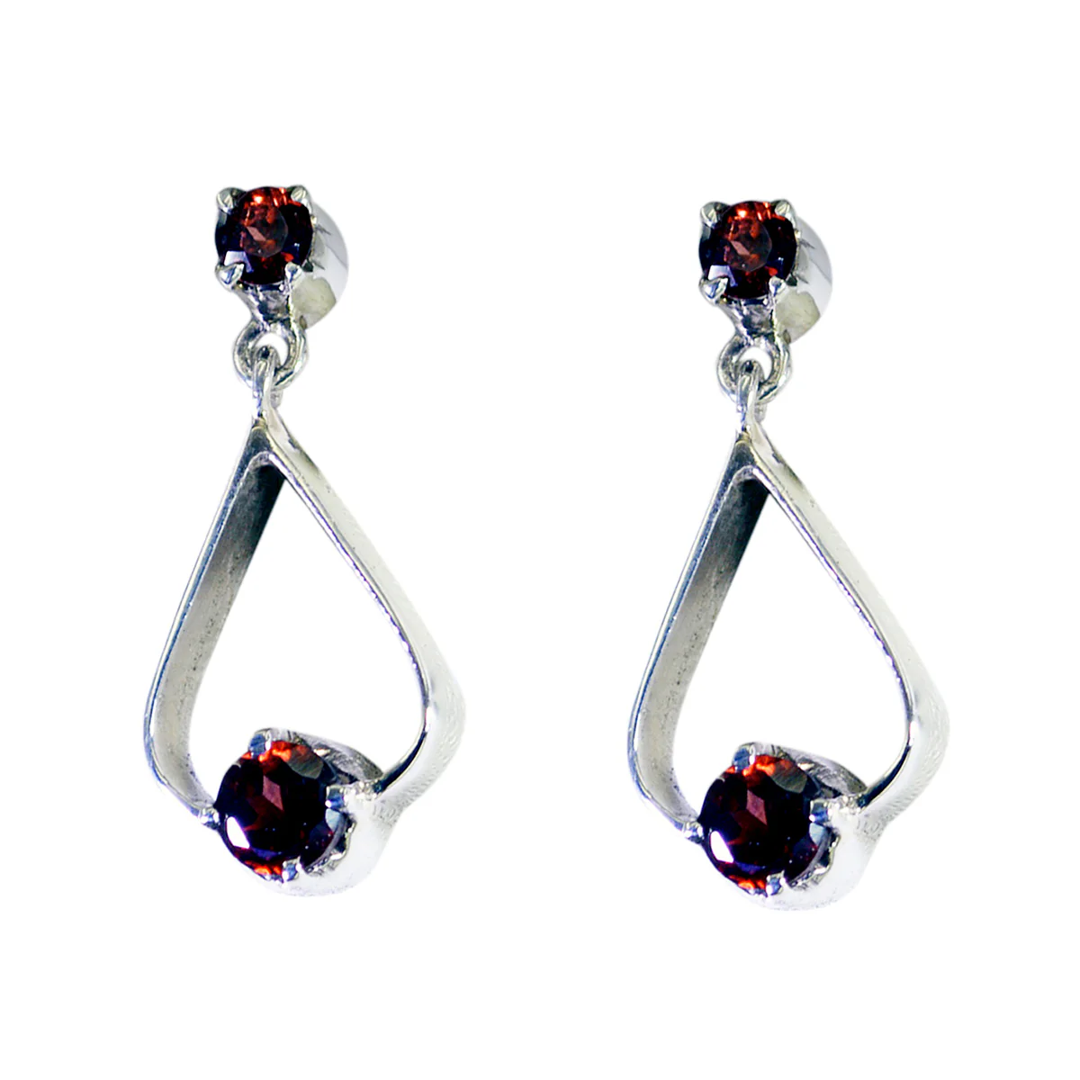 Garnet Middle Eastern Naomi multiple Stud Red 925 Sterling Silver Earring