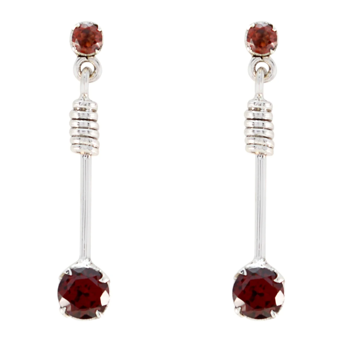 Garnet Moroccan Julieta multiple Stud Red 92.5 Silver Earring