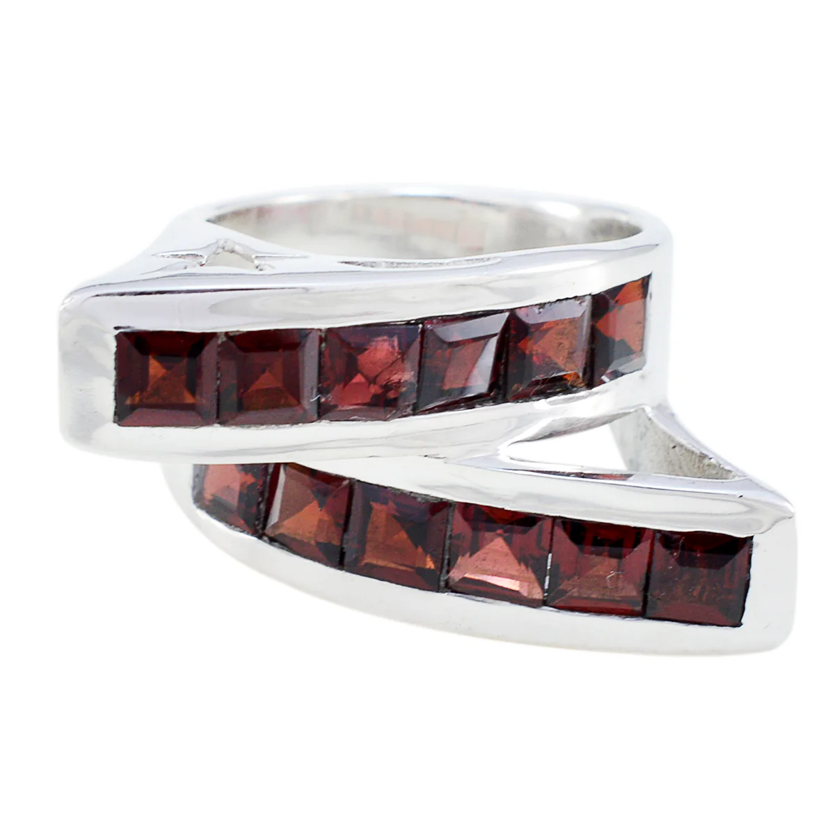 Garnet multiple Italian 925 Sterling Silver Red Gemstone Statement Artisan Ring Jewellery - Image 2