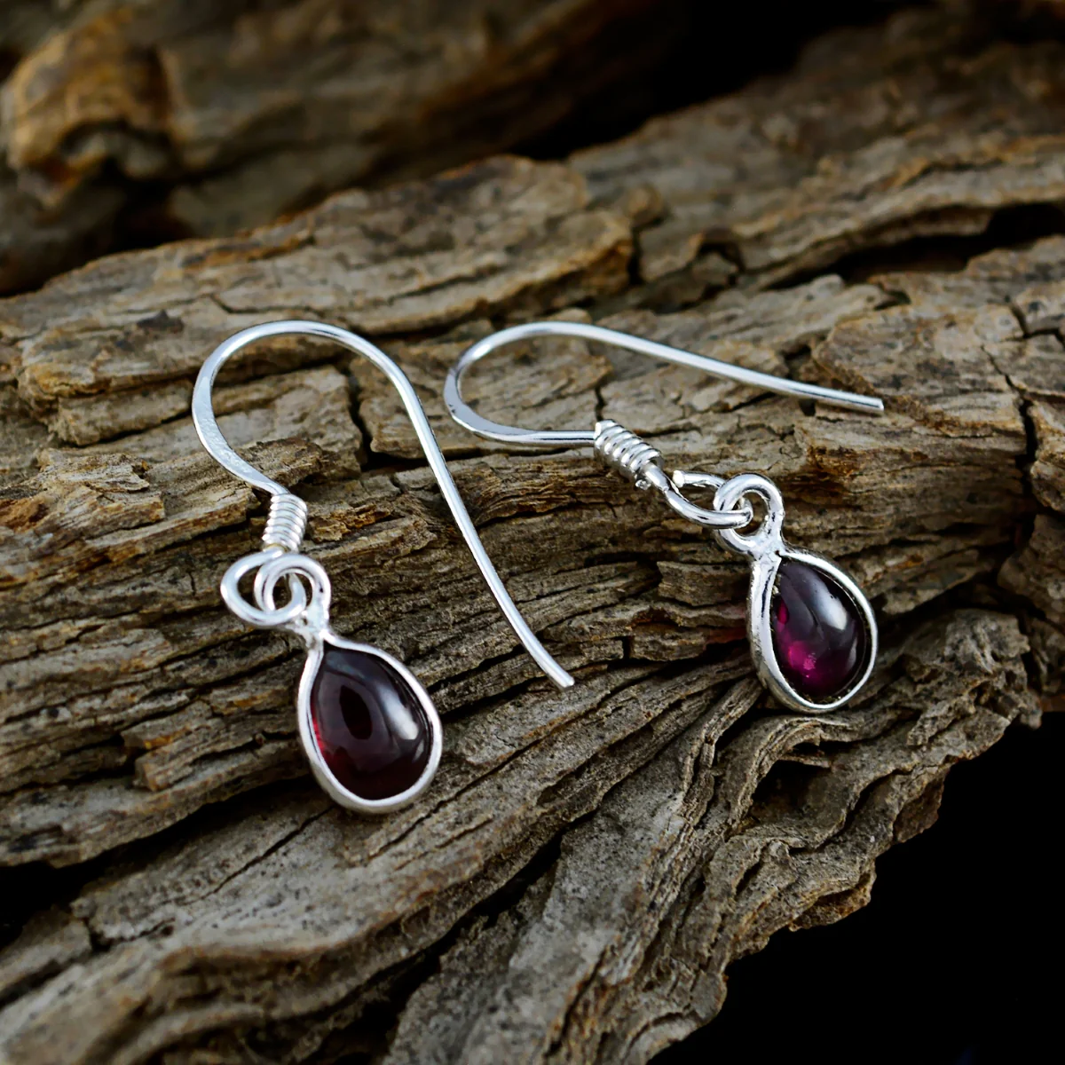 Garnet Russian Milagros multiple Dangle Red Silver Earring - Image 4