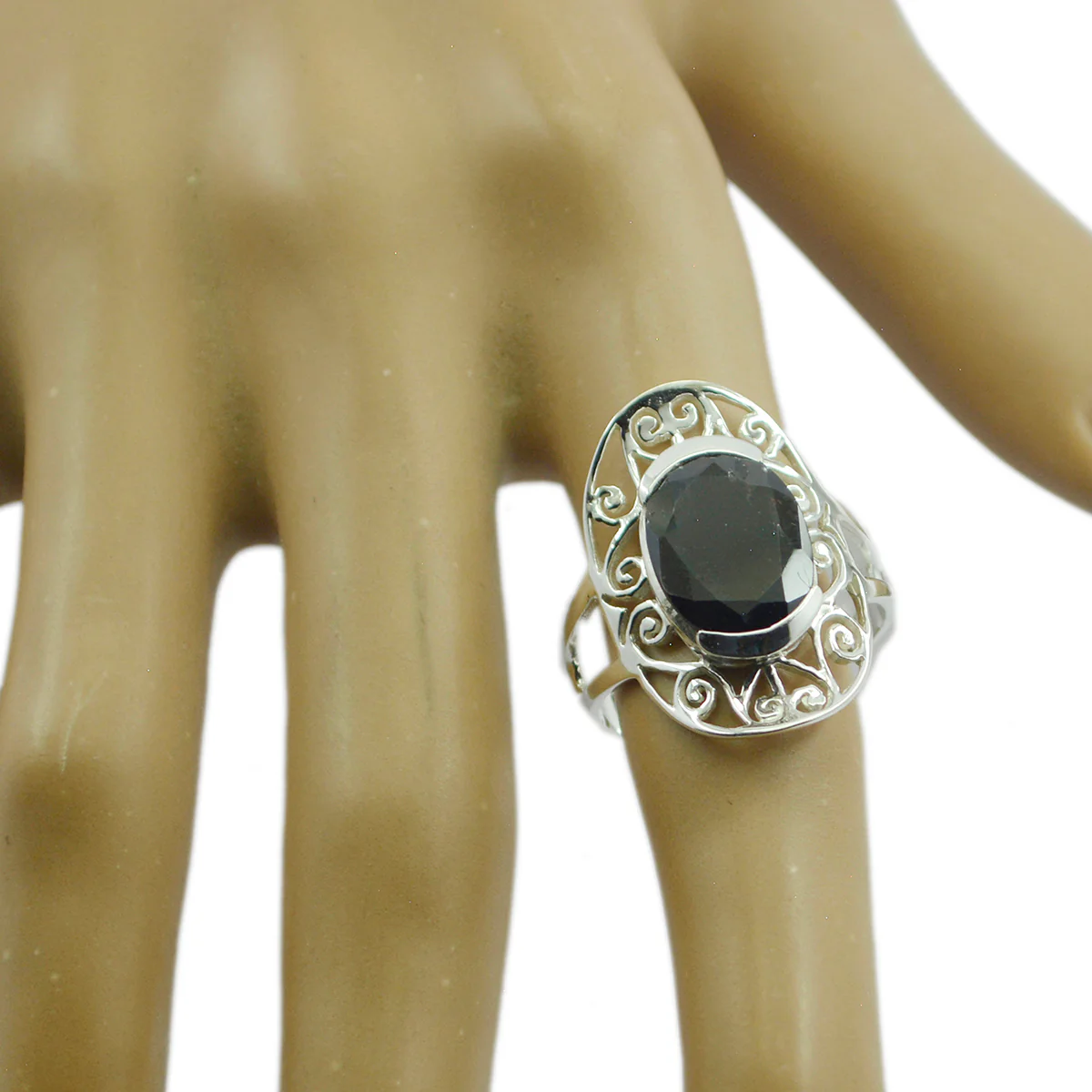 Garnet Solitaire African 925 Silver Red Gemstones Classic Art Deco Ring Jewelry - Image 2