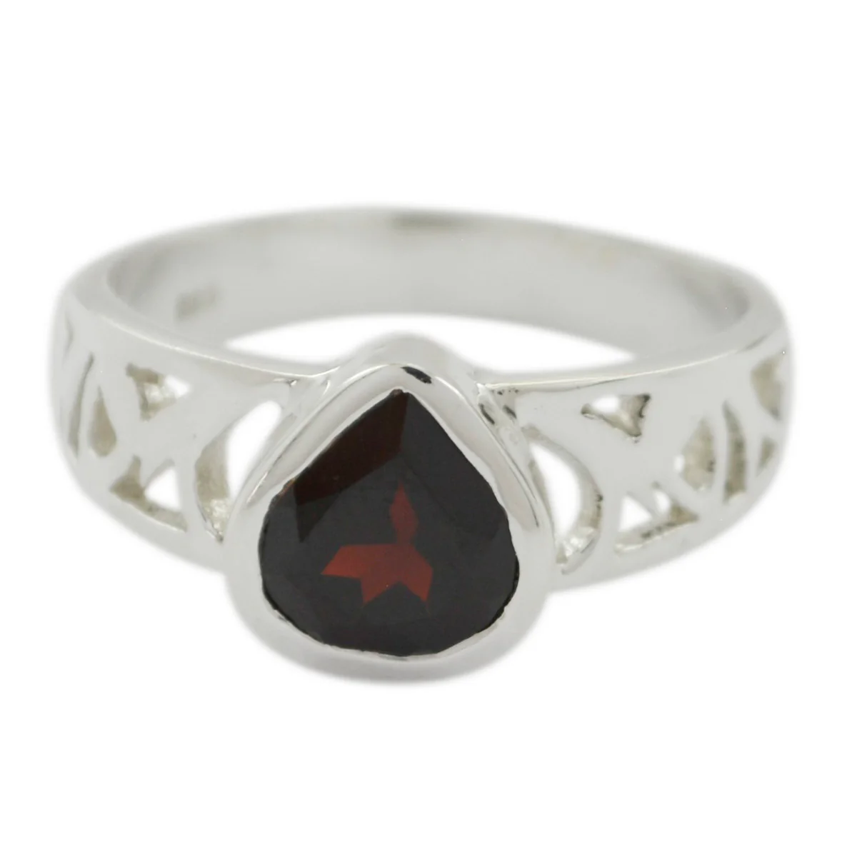 Garnet Solitaire African 925 Sterling Silver Red Gems Eye-catching Sophisticated Ring Jewelry - Image 2