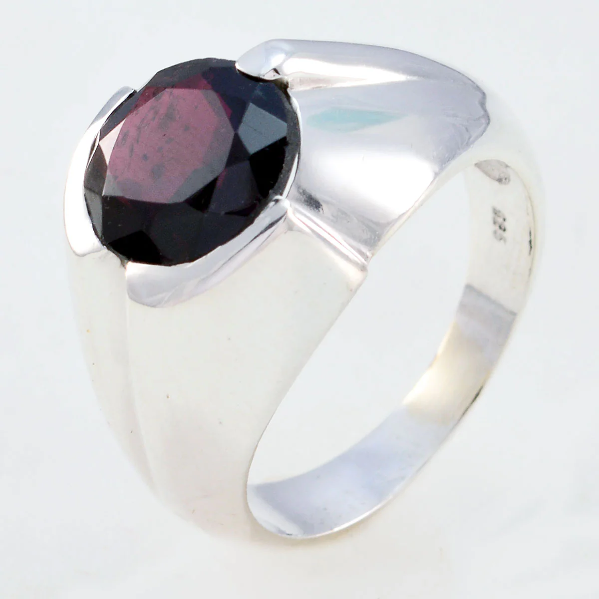 Garnet Solitaire African 925 Sterling Silver Red Gemstone Versatile Sophisticated Ring Jewellery - Image 2