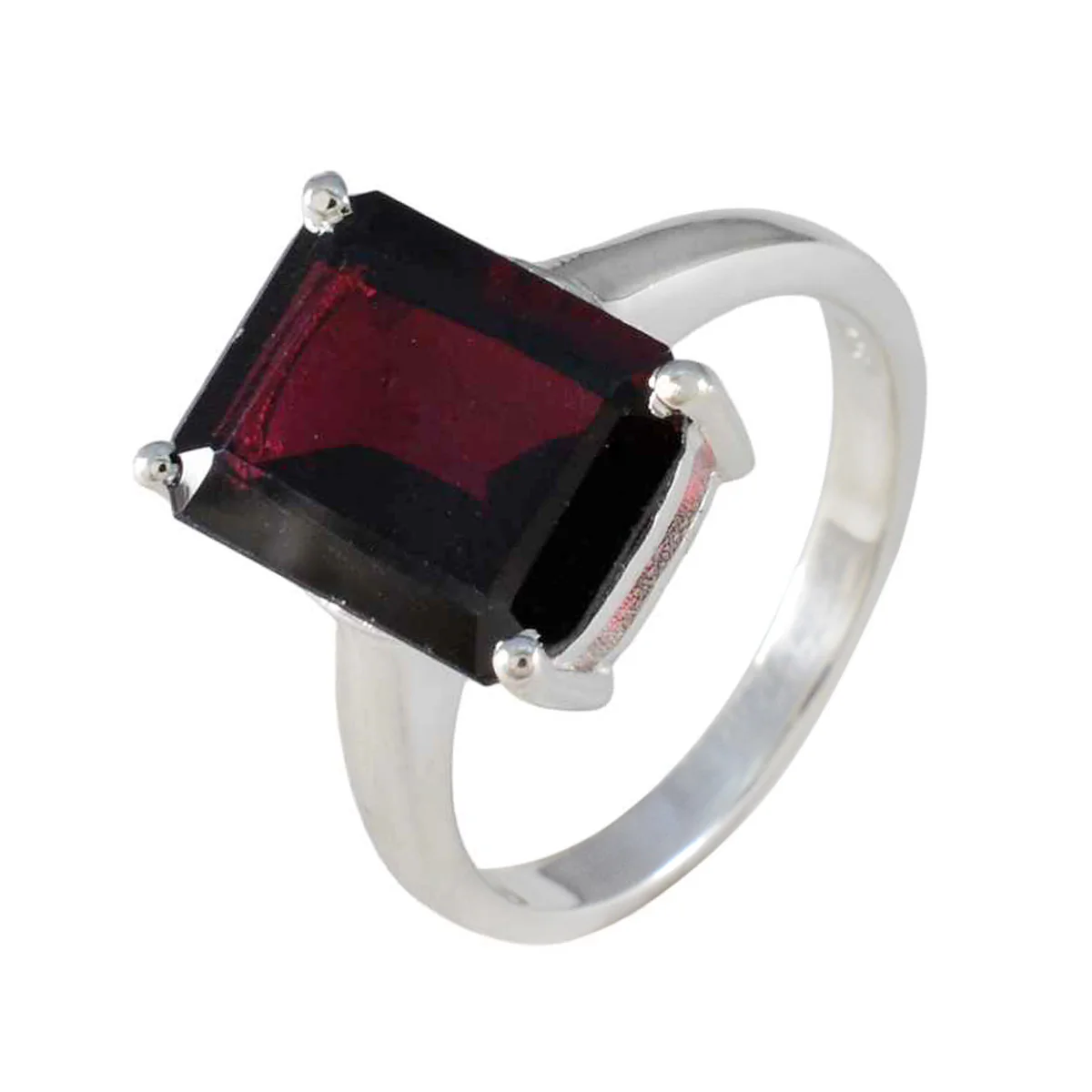 Garnet Solitaire African Sterling Silver Red Gems Minimal Romantic Ring Jewellery - Image 2