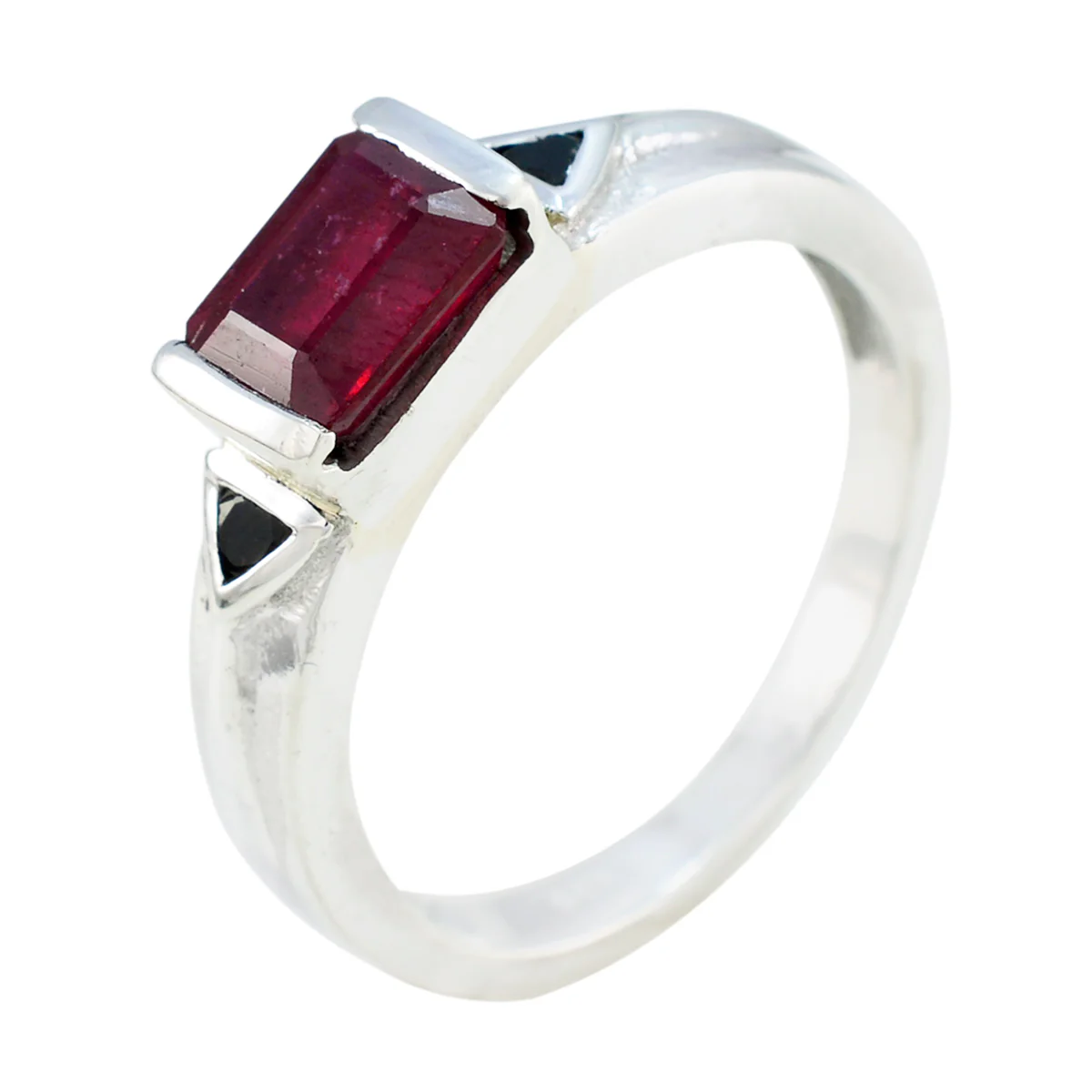Garnet Solitaire African Sterling Silver Red Gemstone Tiny Love Ring Jewelry - Image 2