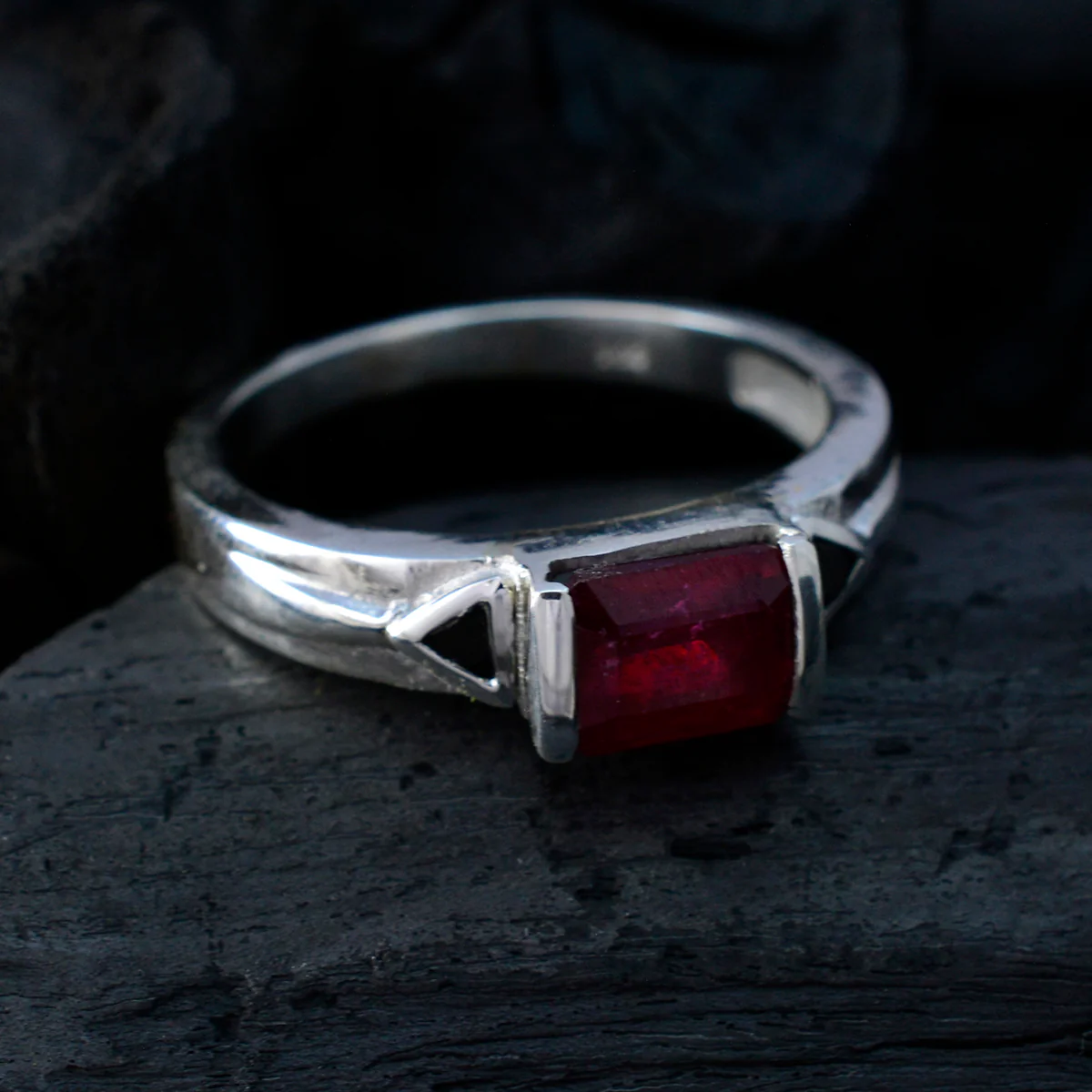 Garnet Solitaire African Sterling Silver Red Gemstone Tiny Love Ring Jewelry - Image 4
