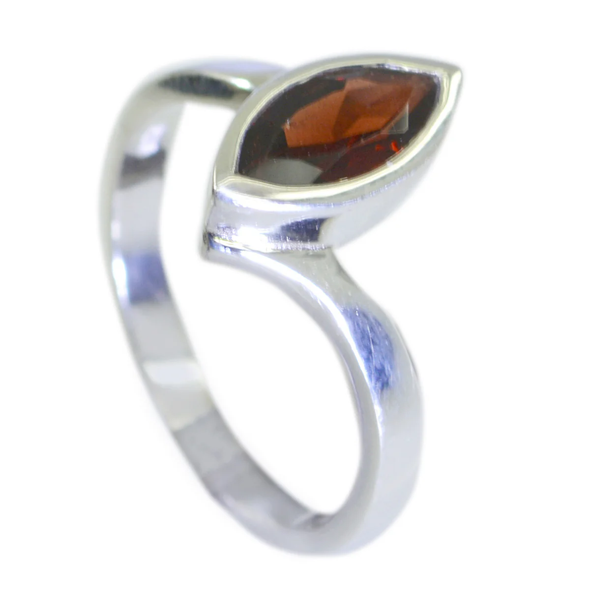Garnet Solitaire American 92.5 Silver Red Gemstone Dainty Modern Ring Jewellery - Image 2