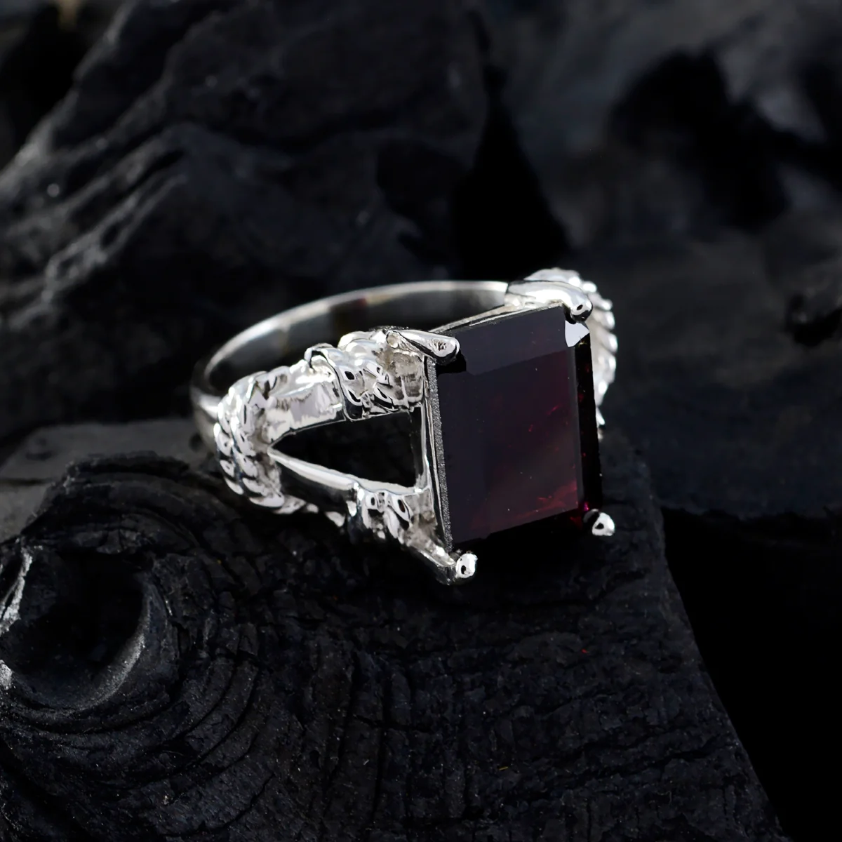 Garnet Solitaire Australian 92.5 Silver Red Gemstones Versatile Rope-Wire Ring Jewellery - Image 5