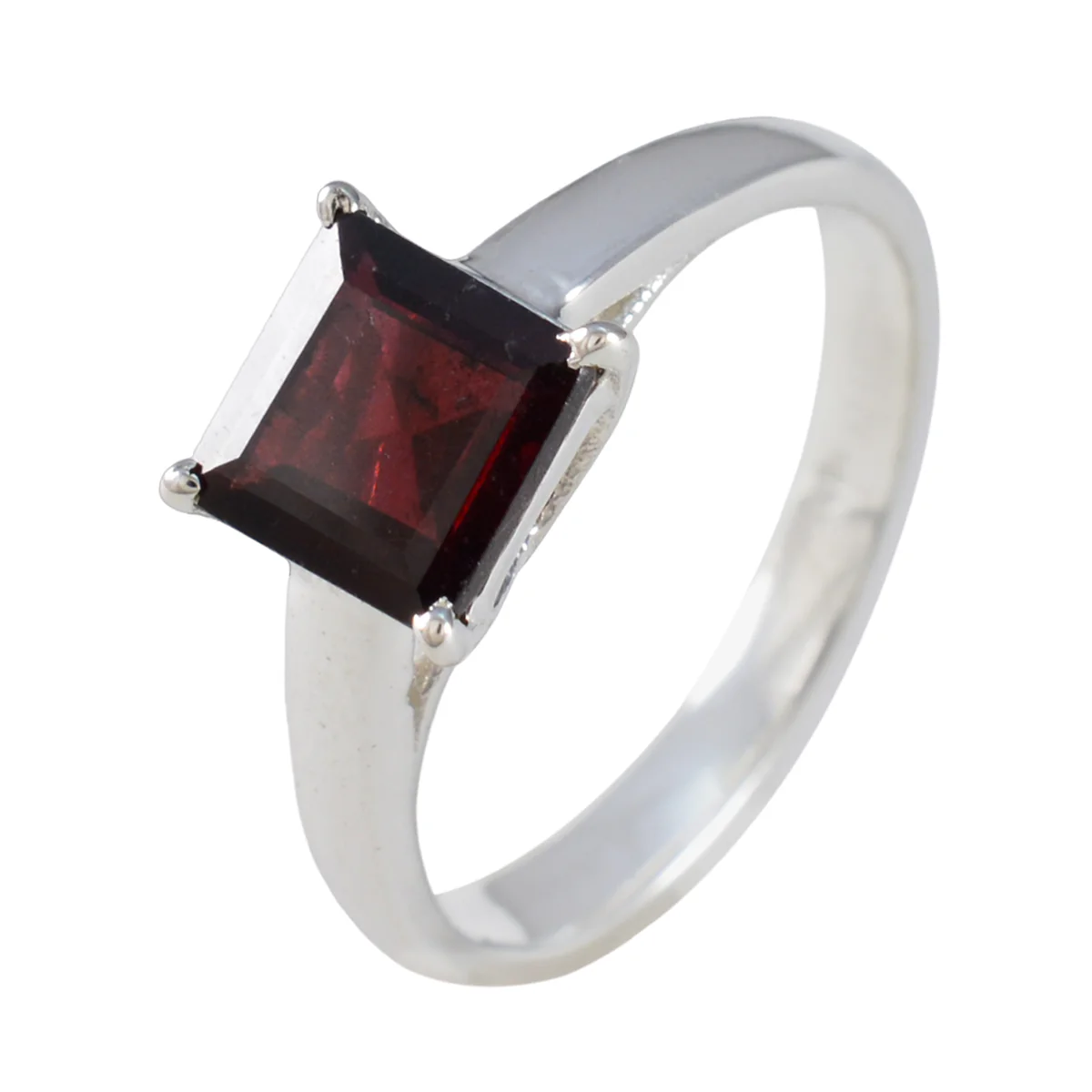 Garnet Solitaire Egyptian Silver Red Gems Featherlight Boho Ring Jewellery - Image 2