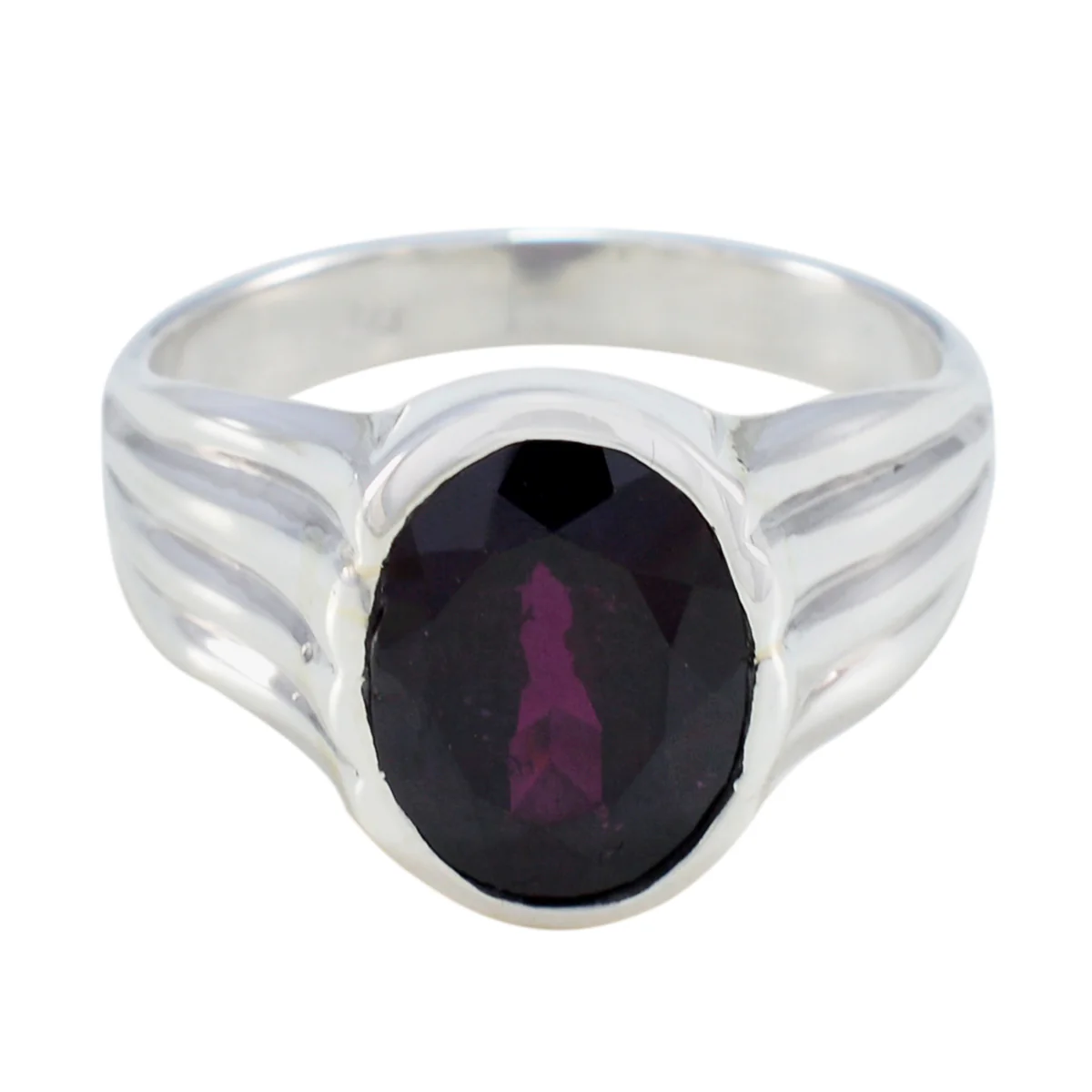 Garnet Solitaire Egyptian Silver Red Gemstone Eye-catching propsel Ring Jewelry