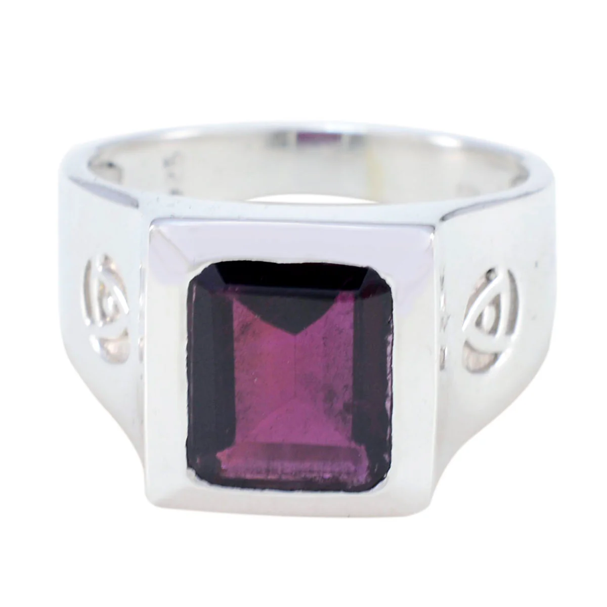 Garnet Solitaire Indian 92.5 Silver Red Gemstone Essential Armor Ring Jewelry