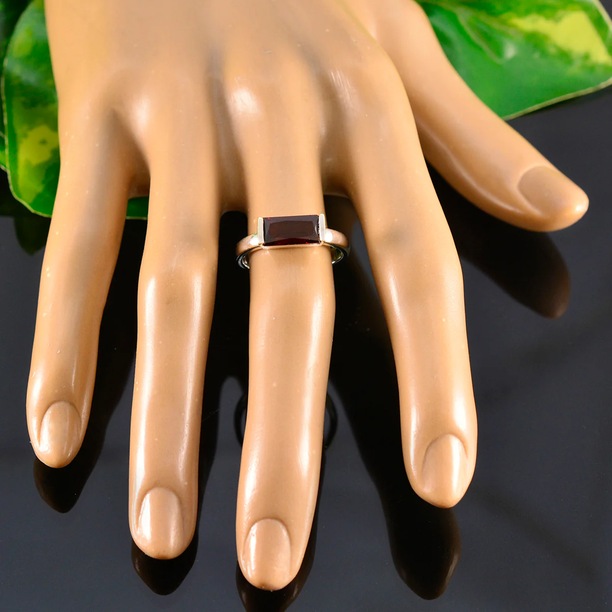 Garnet Solitaire Japanese 925 Silver Red Gemstone Whisper-thin Luxurious Ring Jewelry - Image 5