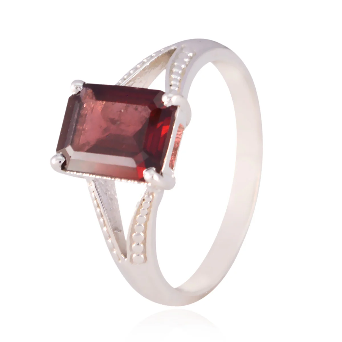 Garnet Solitaire Korean Silver Red Gems Whisper-thin Romantic Ring Jewellery - Image 2
