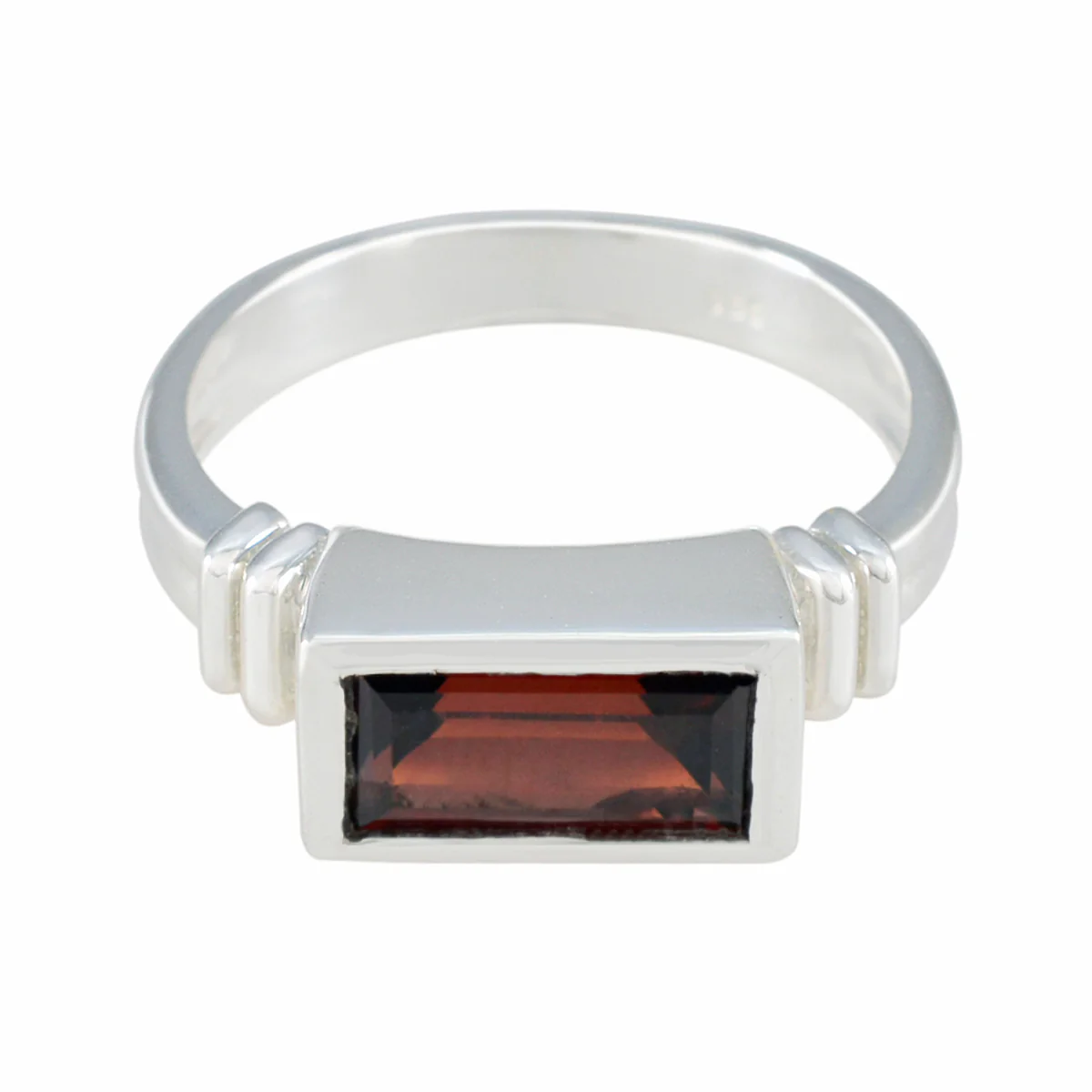 Garnet Solitaire Moroccan 925 Silver Red Gems Minimal Boho Ring Jewelry
