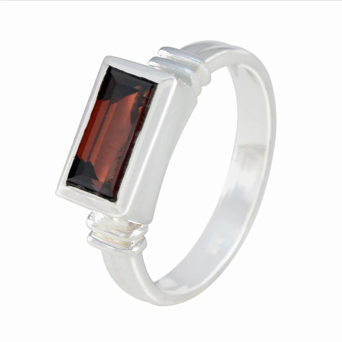 Garnet Solitaire Moroccan 925 Silver Red Gems Minimal Boho Ring Jewelry - Image 2