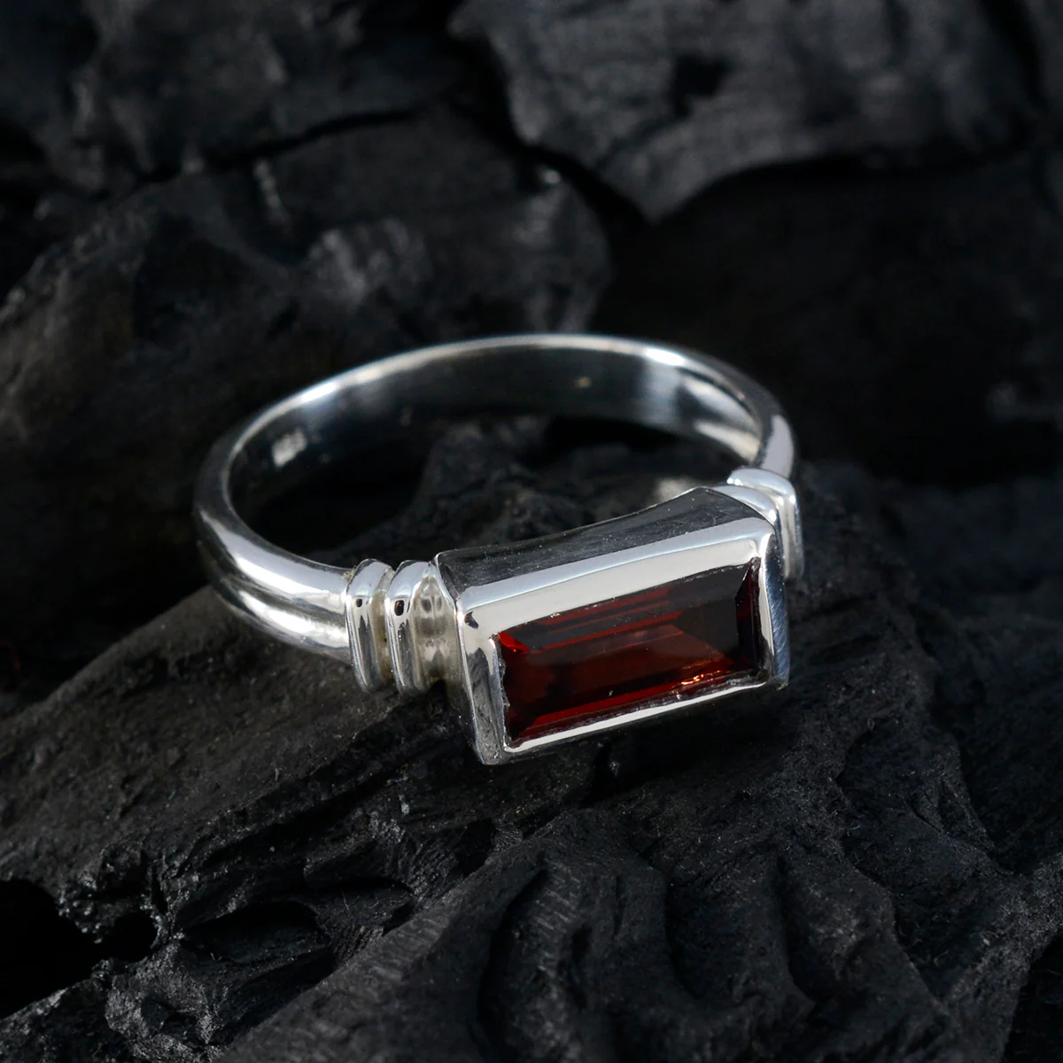 Garnet Solitaire Moroccan 925 Silver Red Gems Minimal Boho Ring Jewelry - Image 4